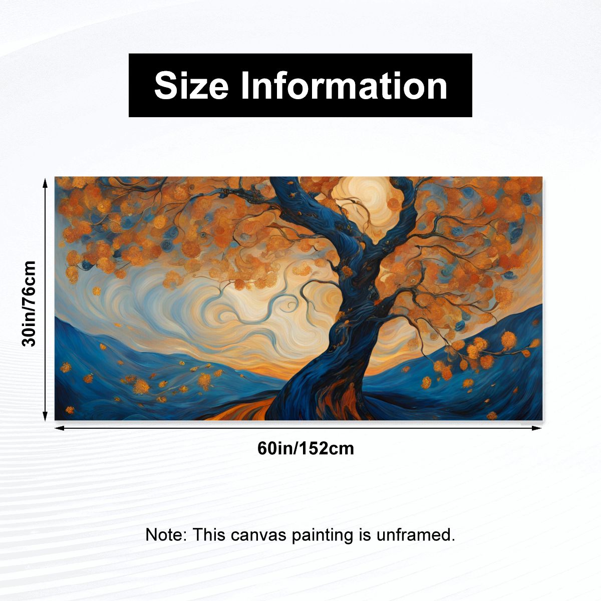 60" x 30" Printed Canvas Fabric Wall Art - No Frame (Made in USA)