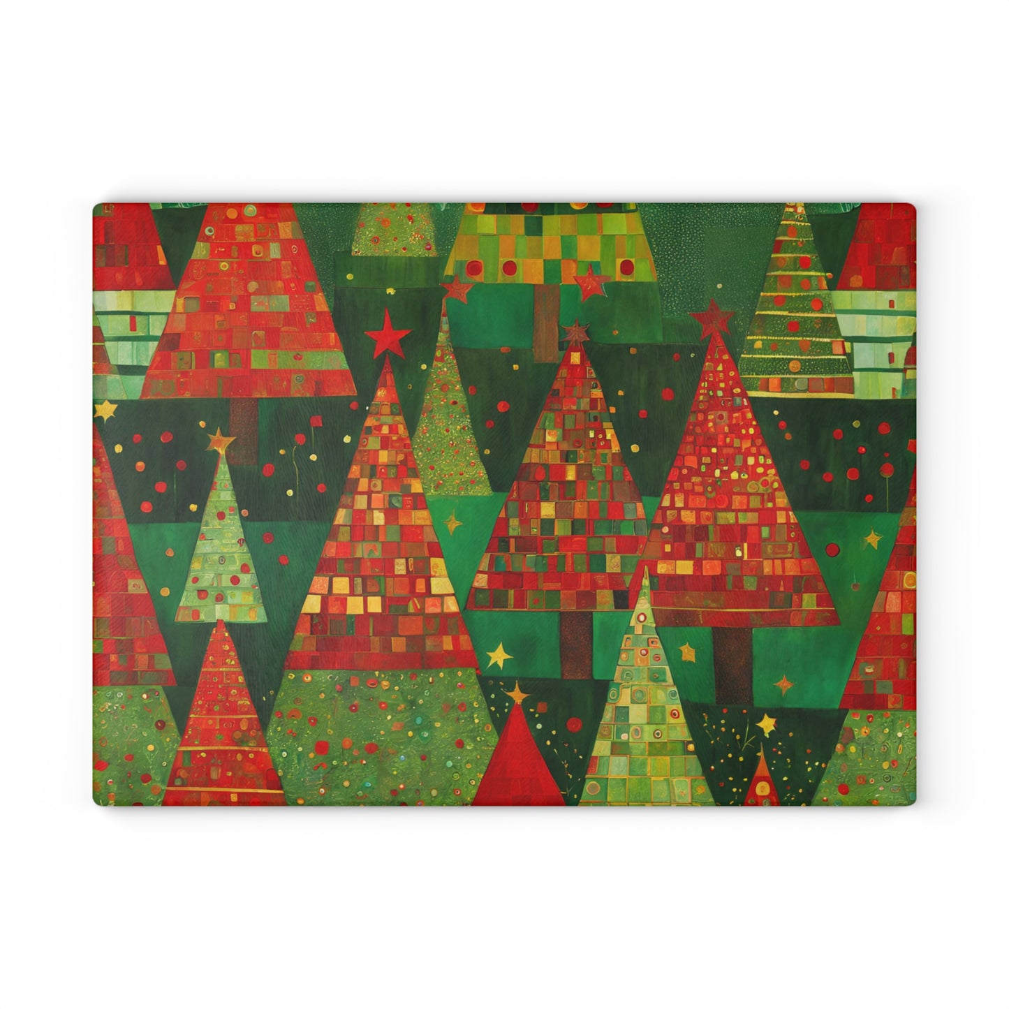 Christmas Tree Forest Tempered Glass Cutting Board