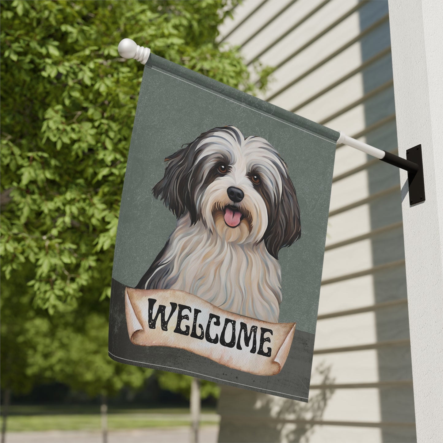 Havanese Welcome 2-Sided Garden & House Flag/Banner