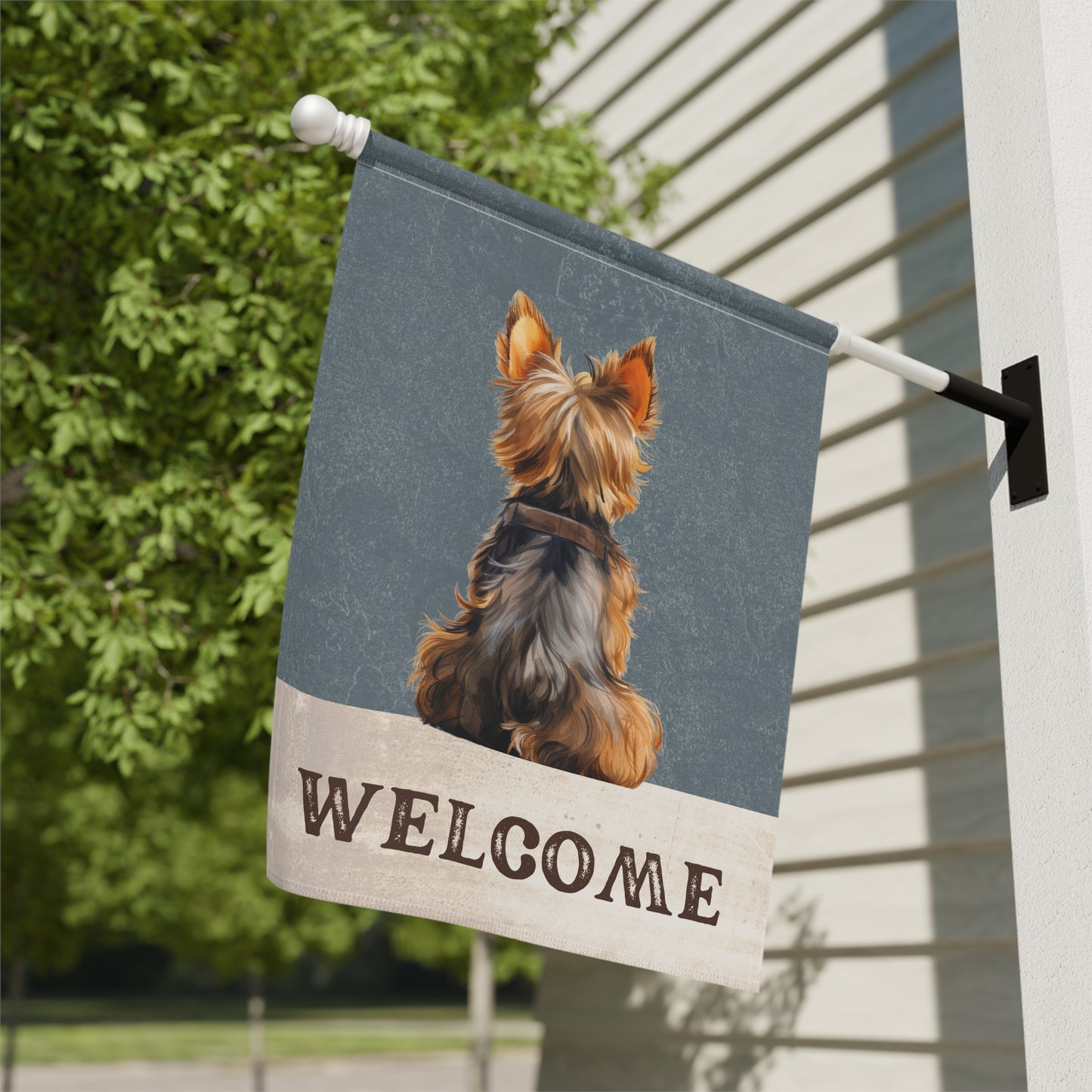 Yorkshire Terrier Welcome 2-Sided Garden & House Flag/Banner