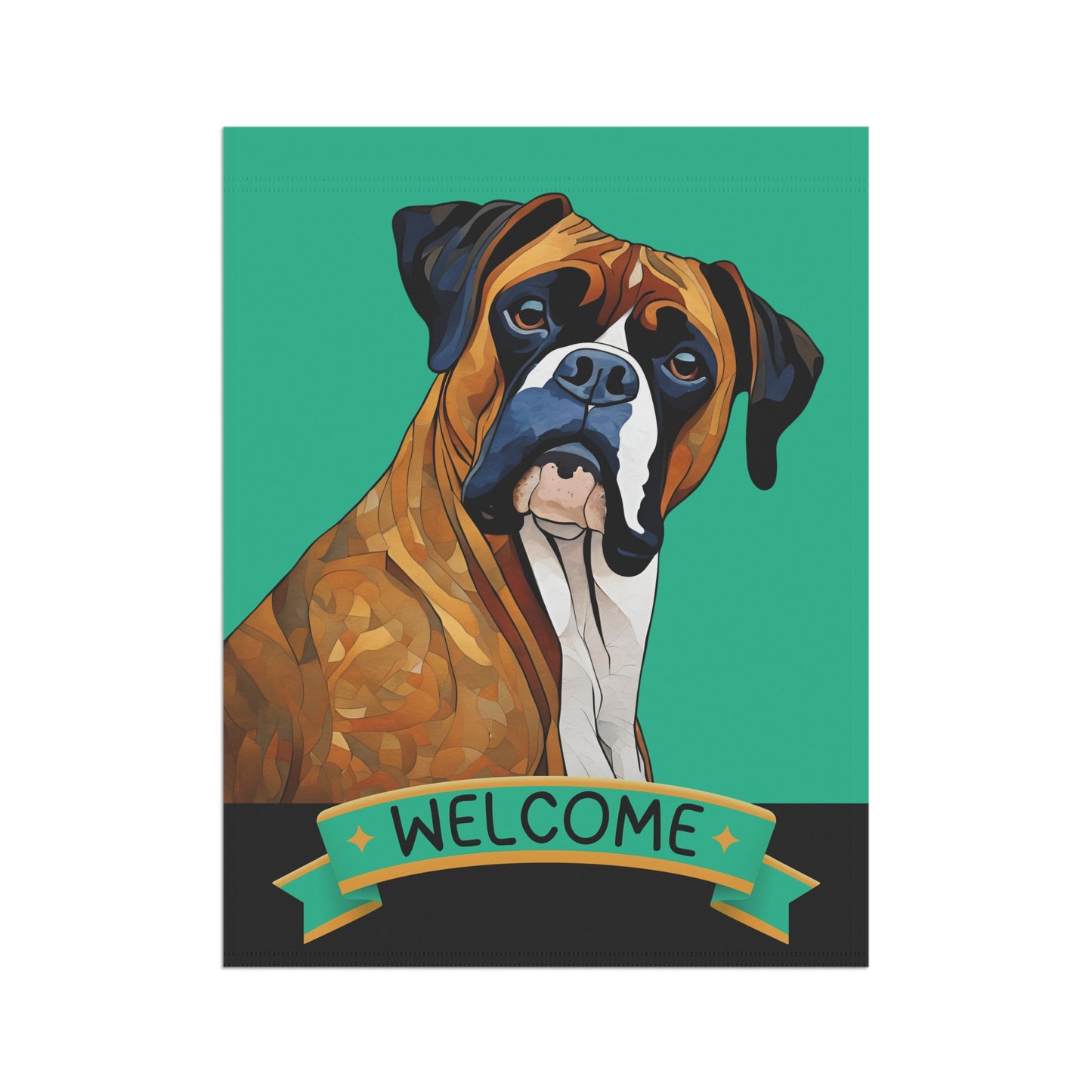 Boxer (Brindle) Welcome 2-Sided Garden & House Flag/Banner