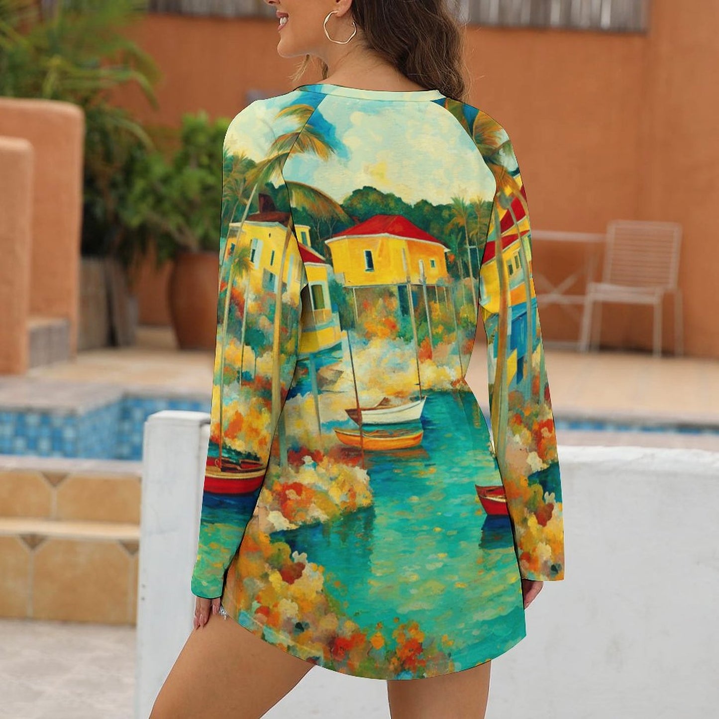 Abacos, Bahamas  Women's Long Sleeve U-Neck T-Shirt