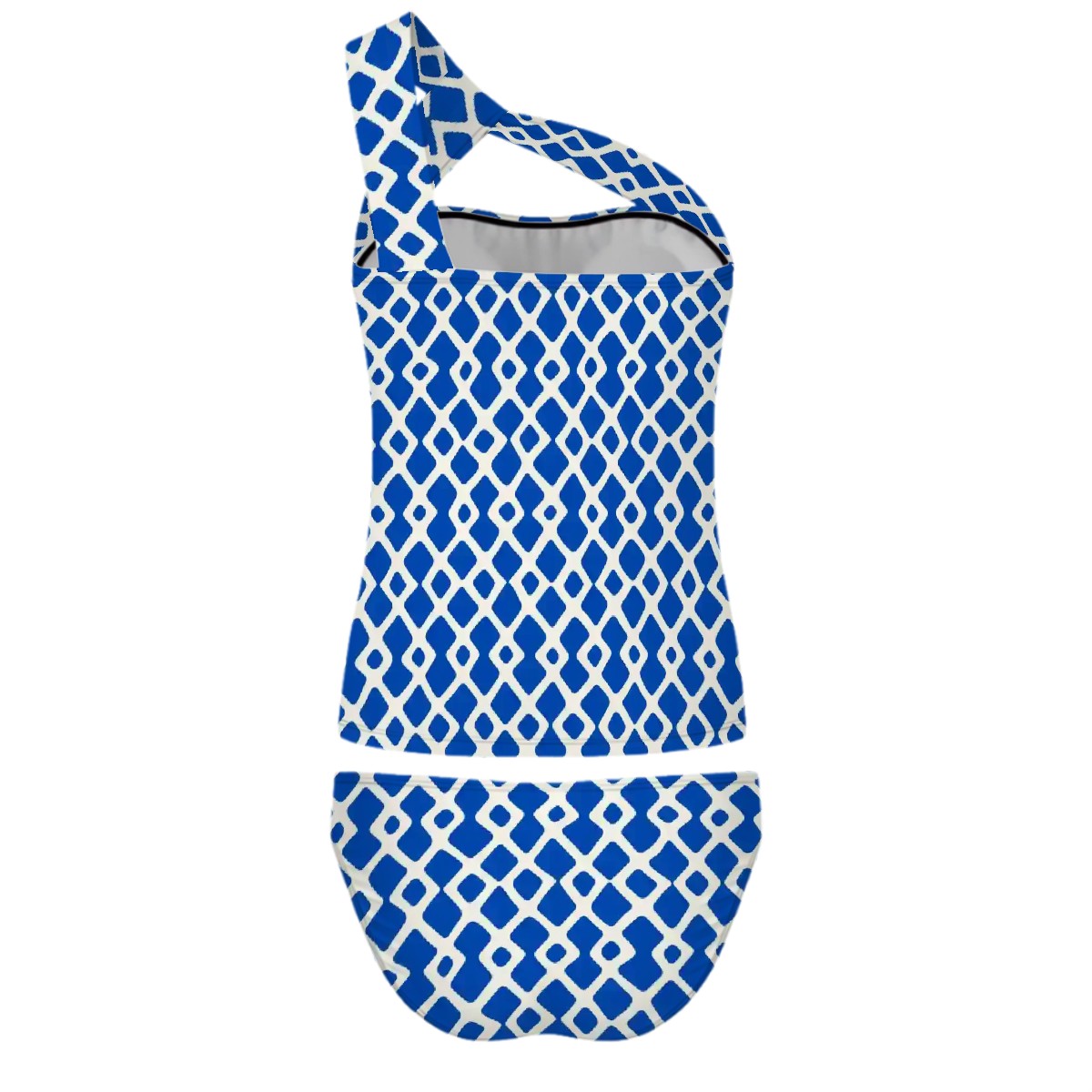 Royal Chain One-Shoulder Two Piece Tankini Swimsuit