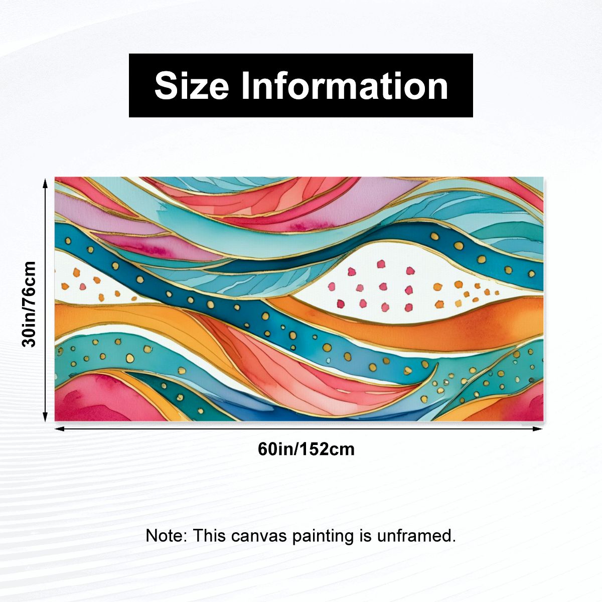 60" x 30" Printed Canvas Fabric Wall Art - No Frame (Made in USA)