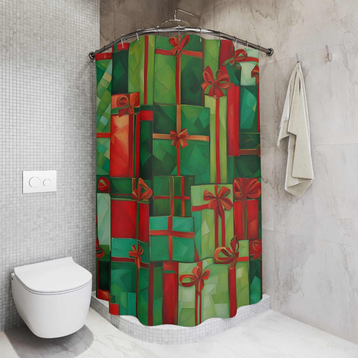 All Wrapped Up Polyester Shower Curtain