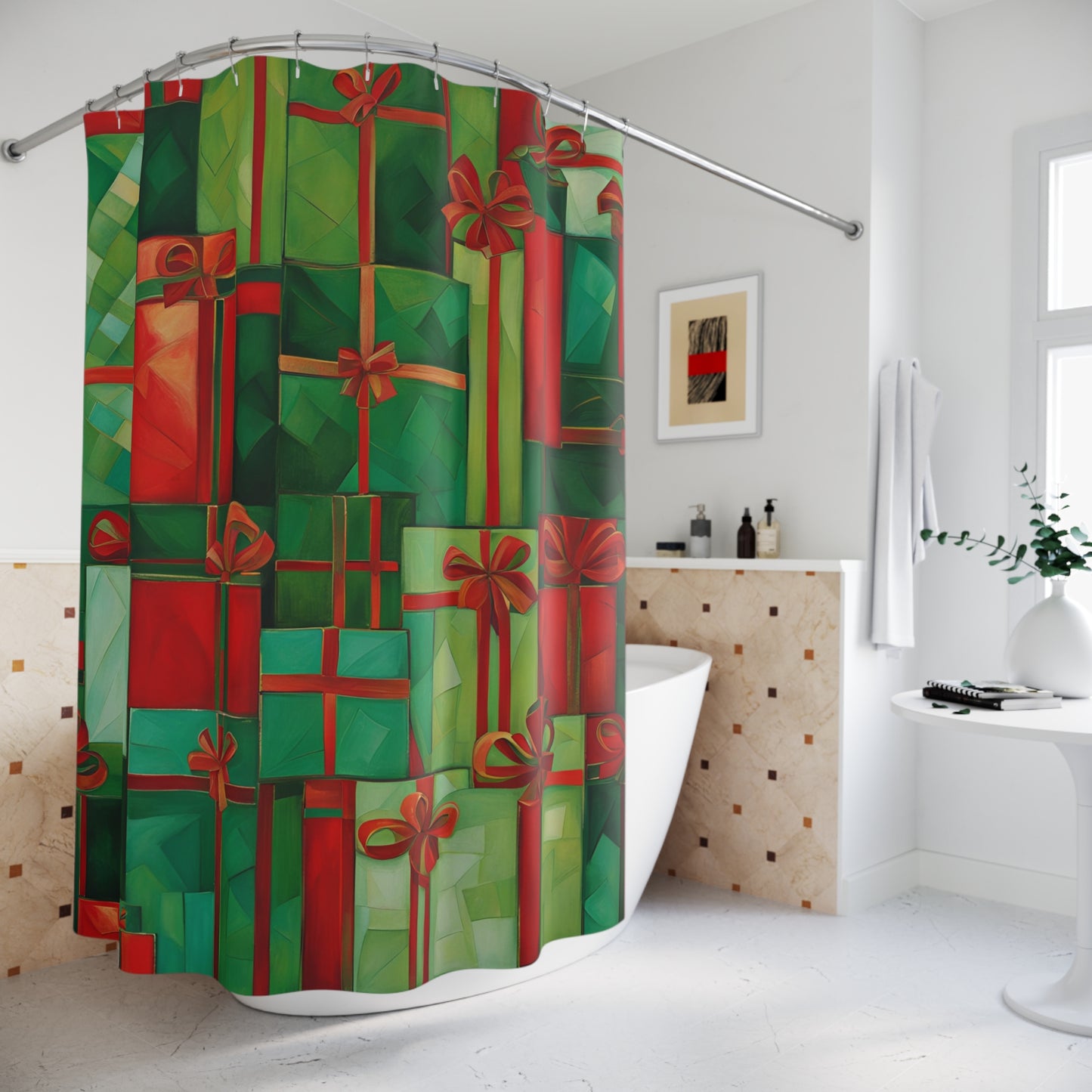 All Wrapped Up Polyester Shower Curtain