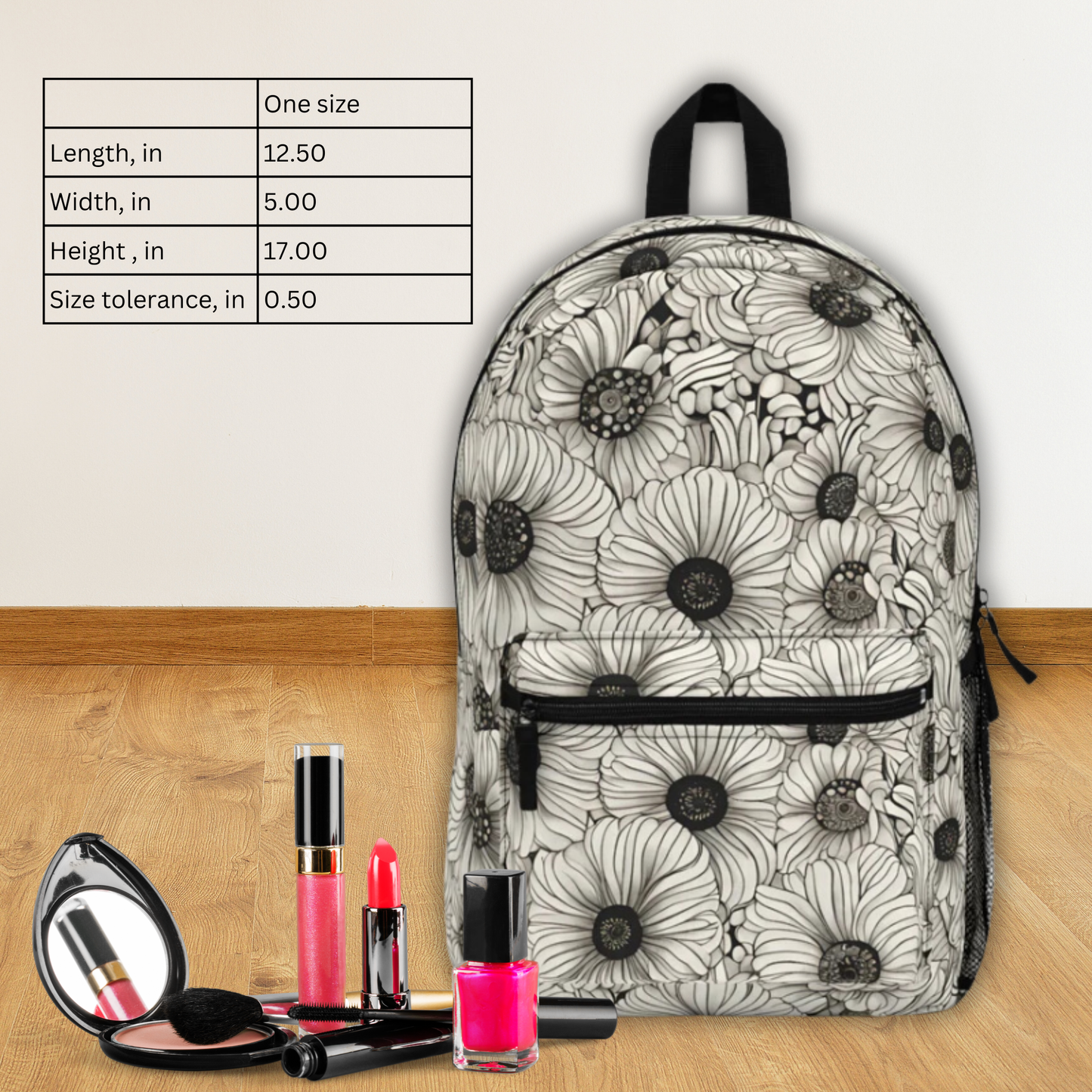 Spence B&W Floral Backpack