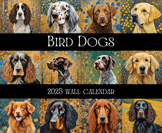 Bird Dogs 14" x 11.5" 2025 Wall Calendar