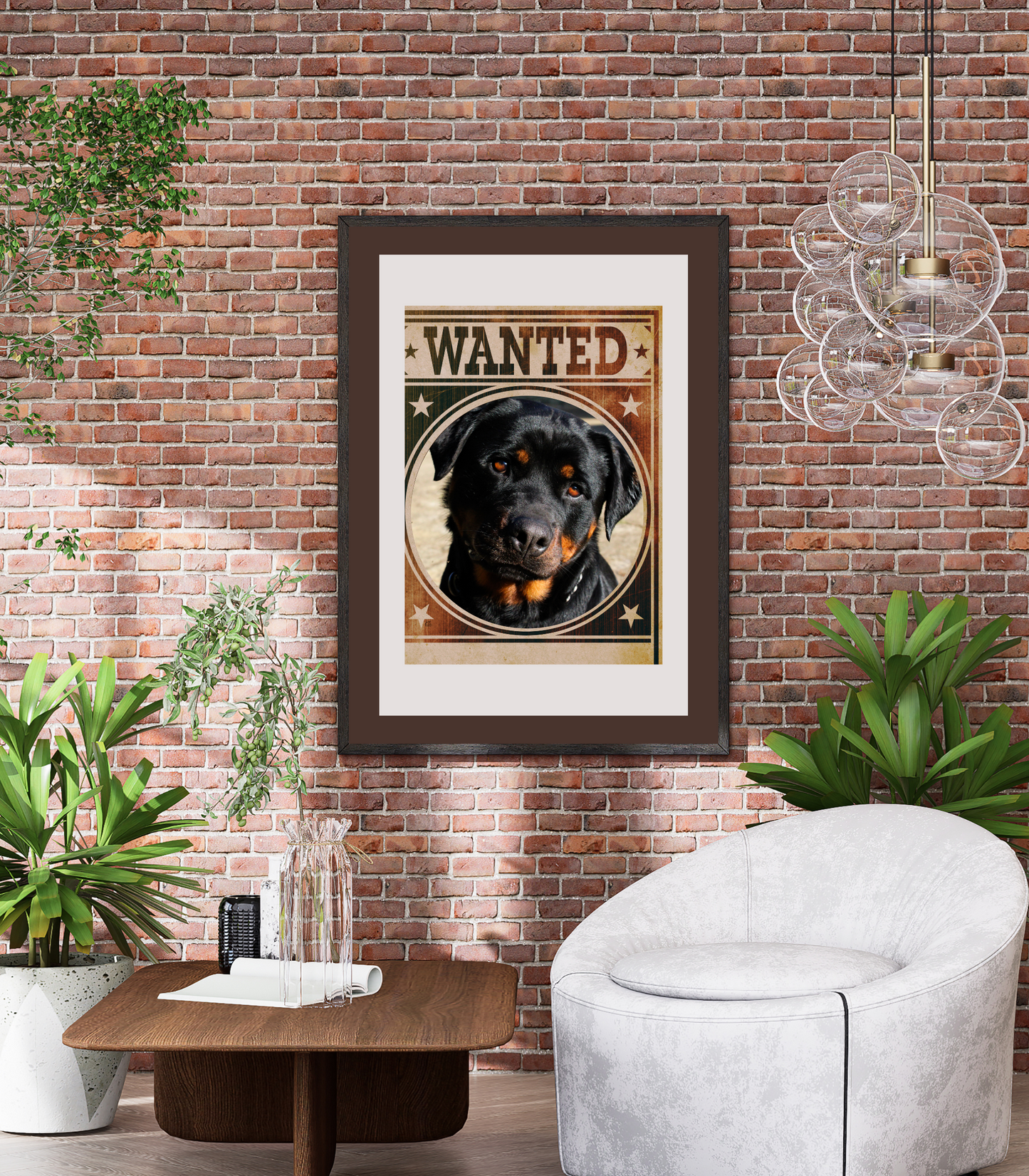 Rottweiler Mug Shot Wanted Poster