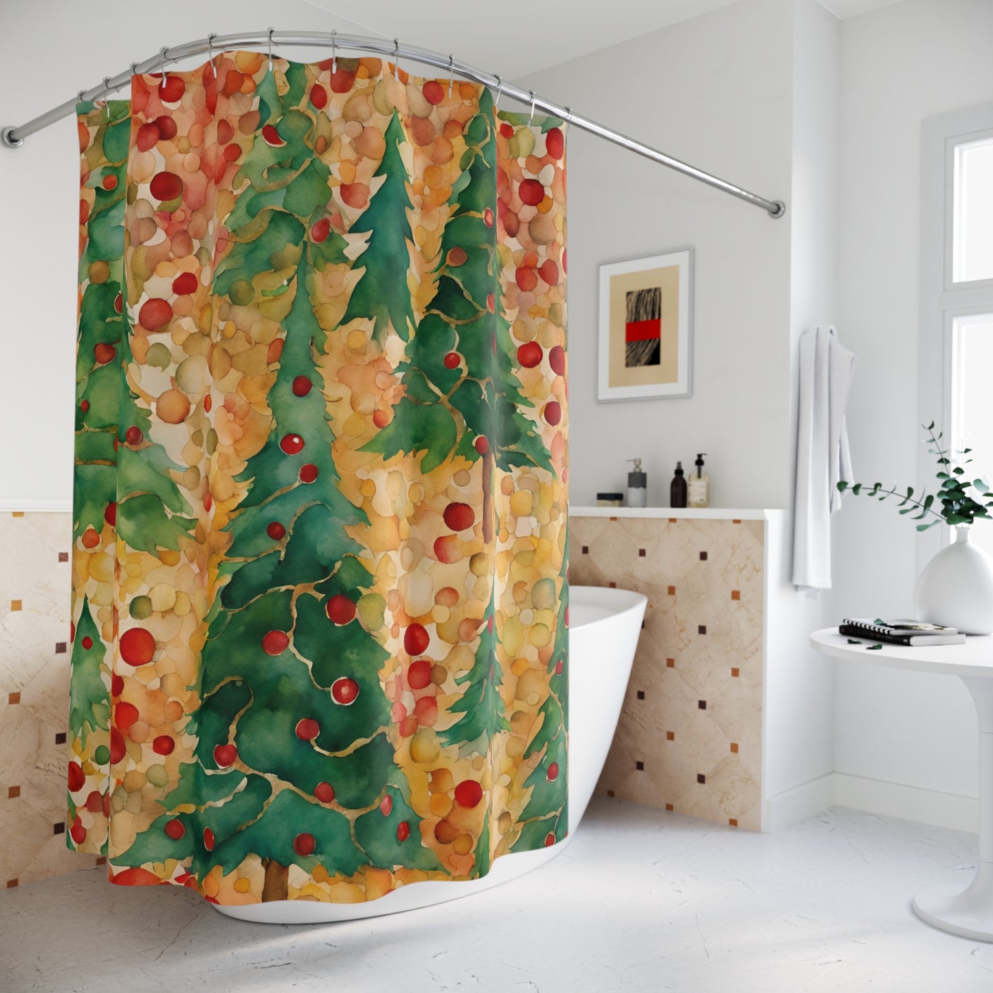 Christmas Tree Folly Polyester Shower Curtain