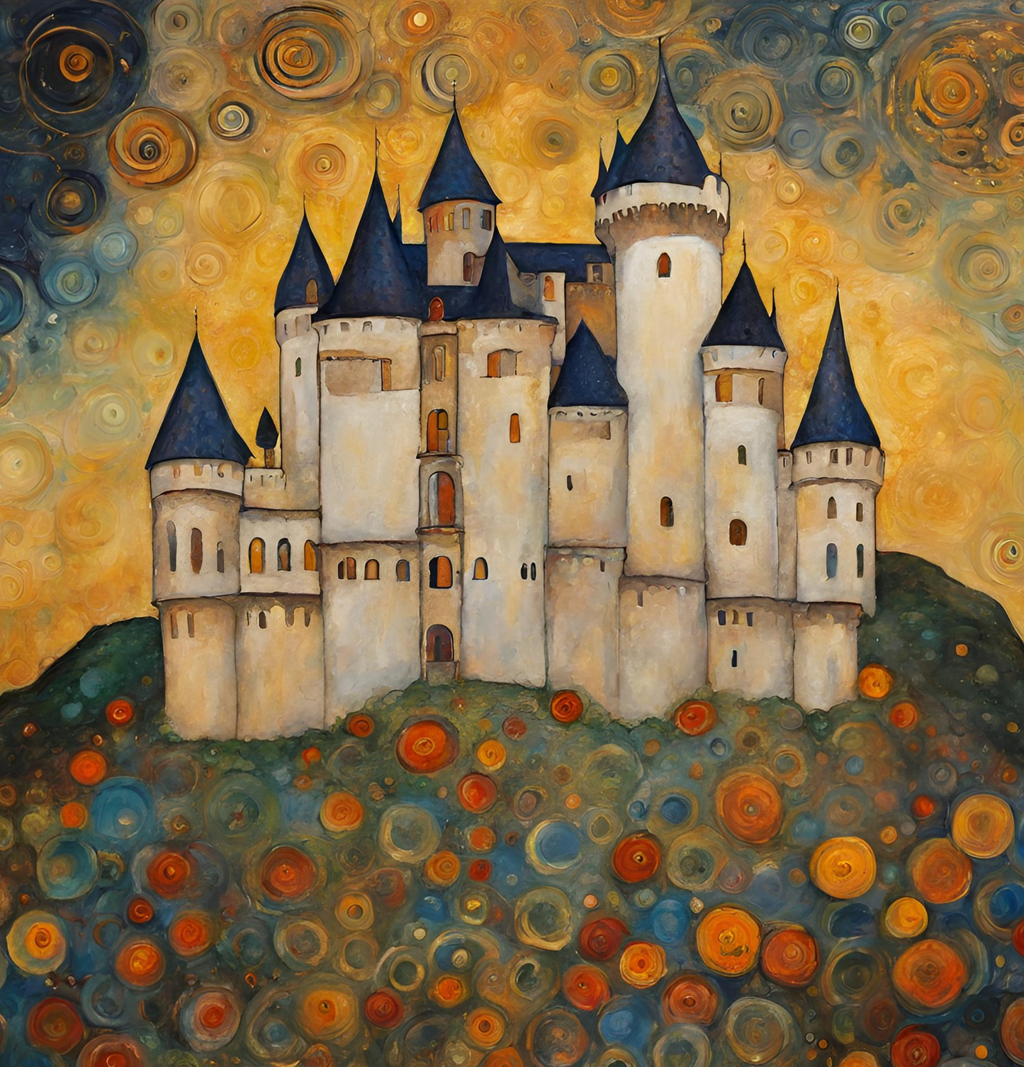 Castle on the Hill Polyester Shower Curtain