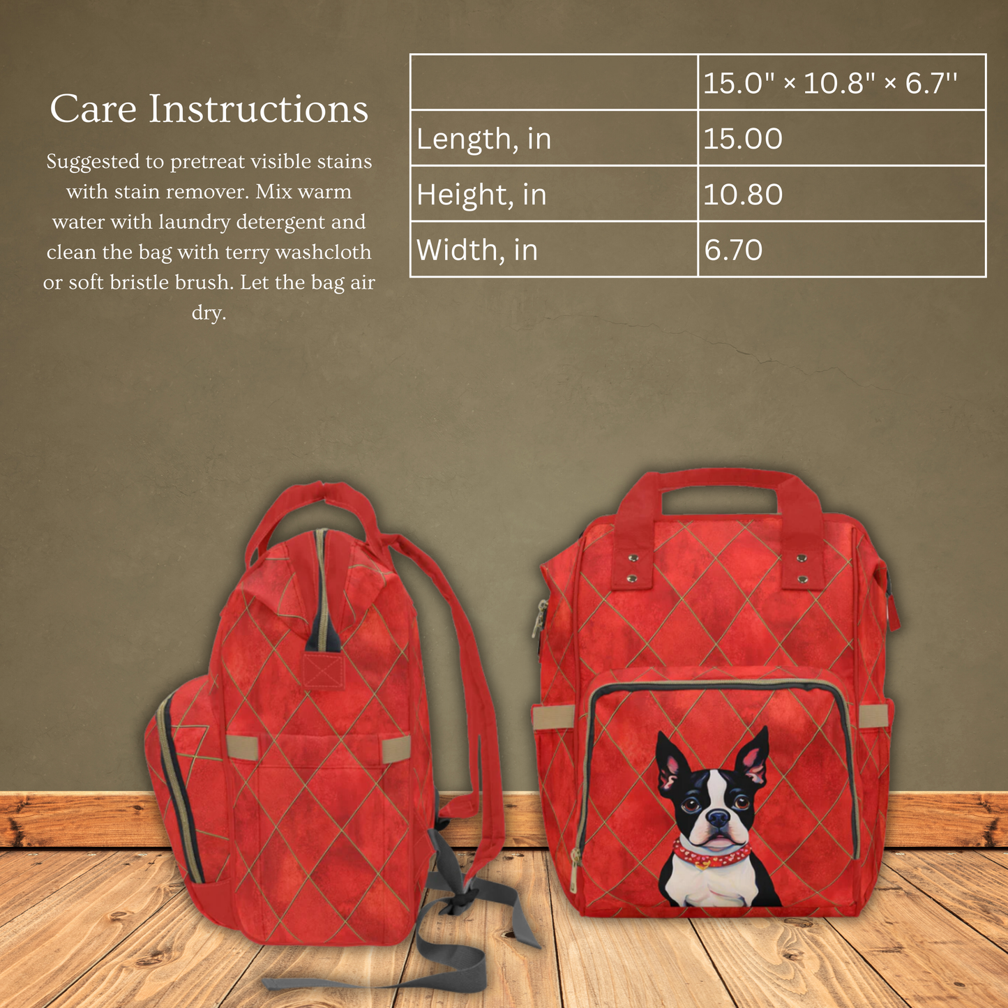 Boston Terrier Multifunctional Backpack