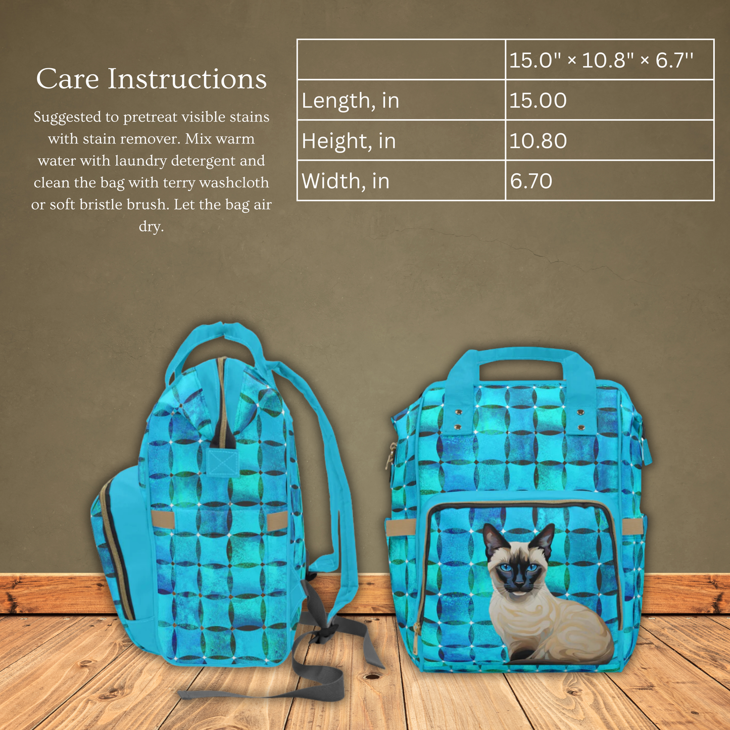 Siamese Cat Multifunctional  Backpack