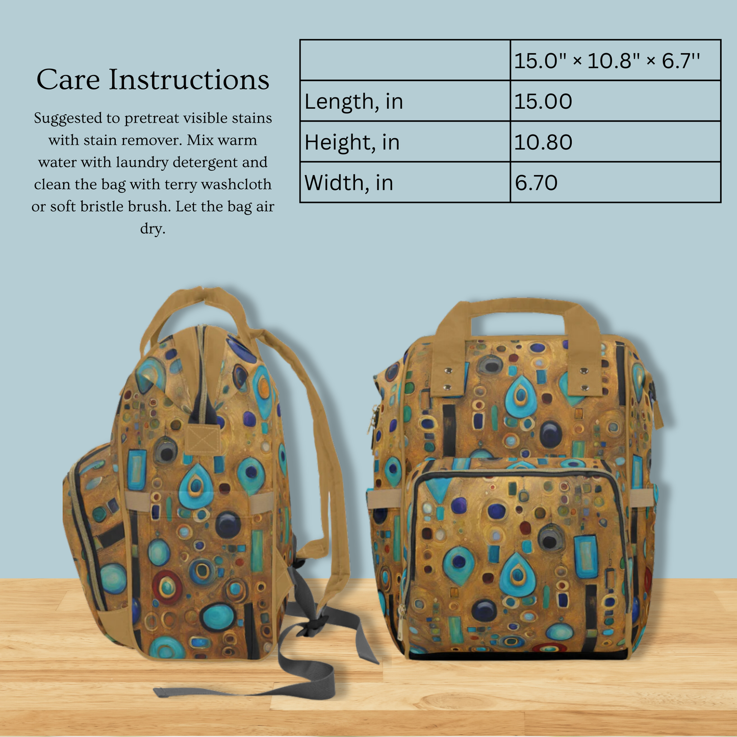 Turquoise Bling Multifunctional Diaper Backpack
