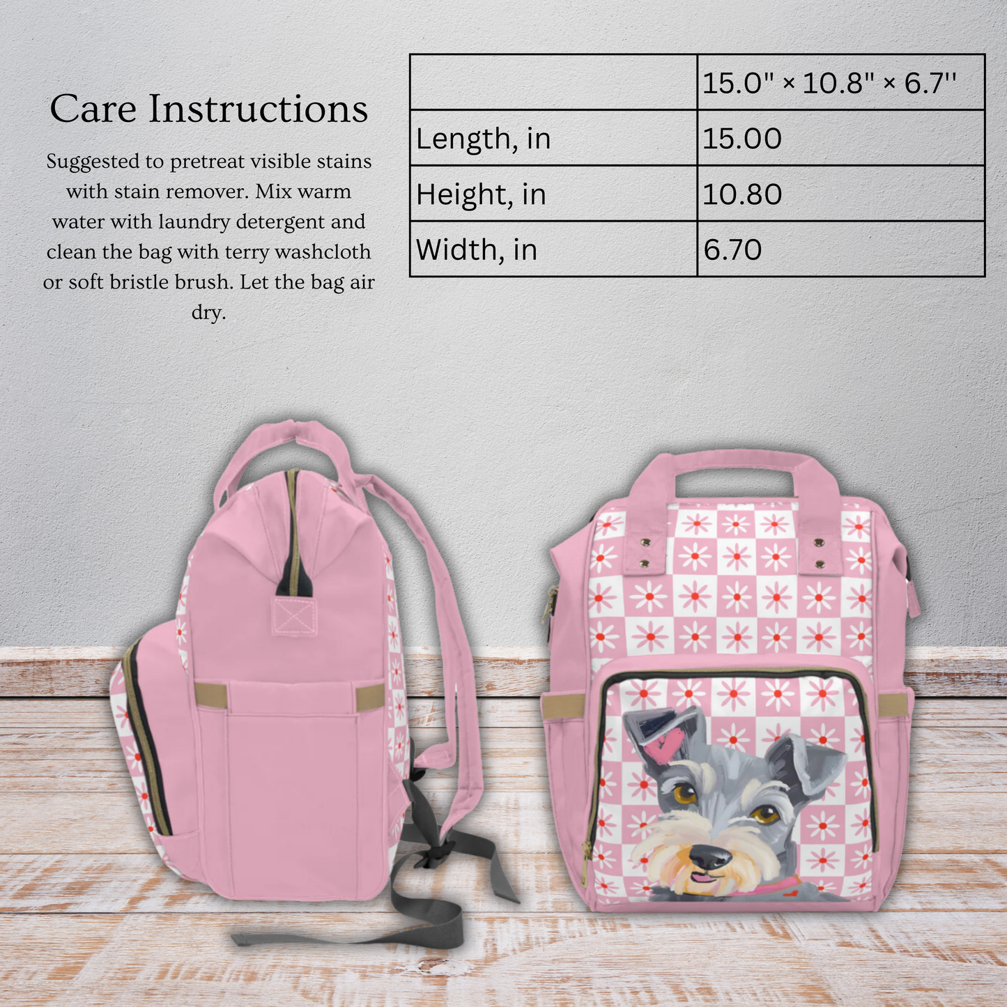 Mini Schnauzer Multifunctional Backpack