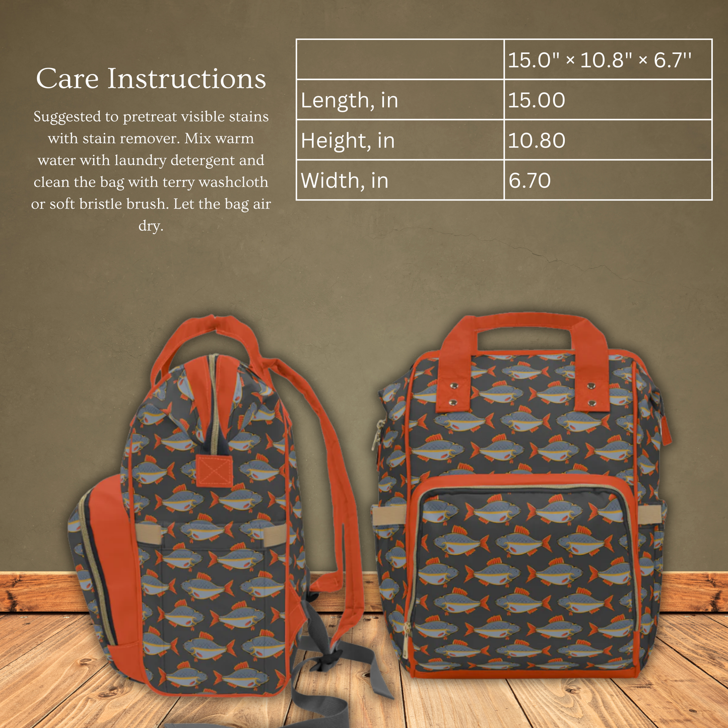 Good Catch Fish Multifunctional Diaper Backpack