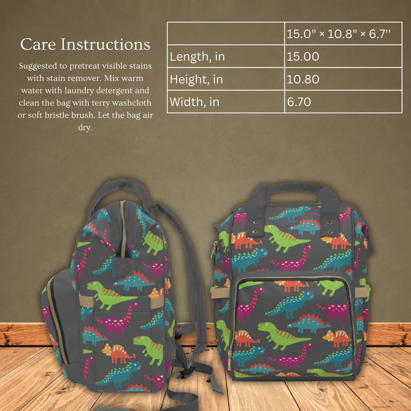 Oh Dino Multifunctional Diaper Backpack