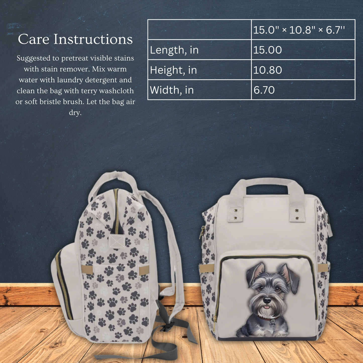 Miniature Schnauzer Multifunctional  Backpack