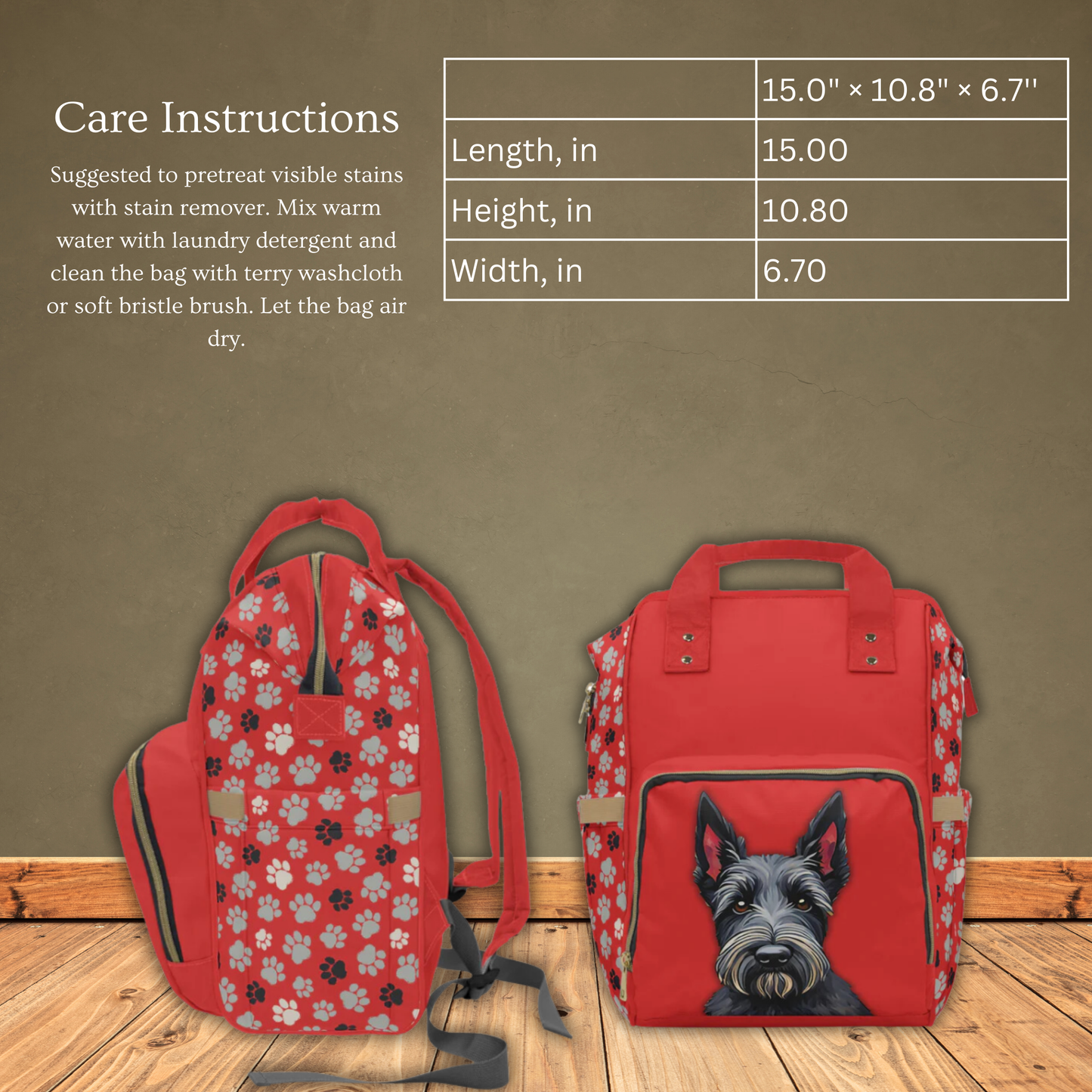 Scottish Terrier Multifunctional Backpack