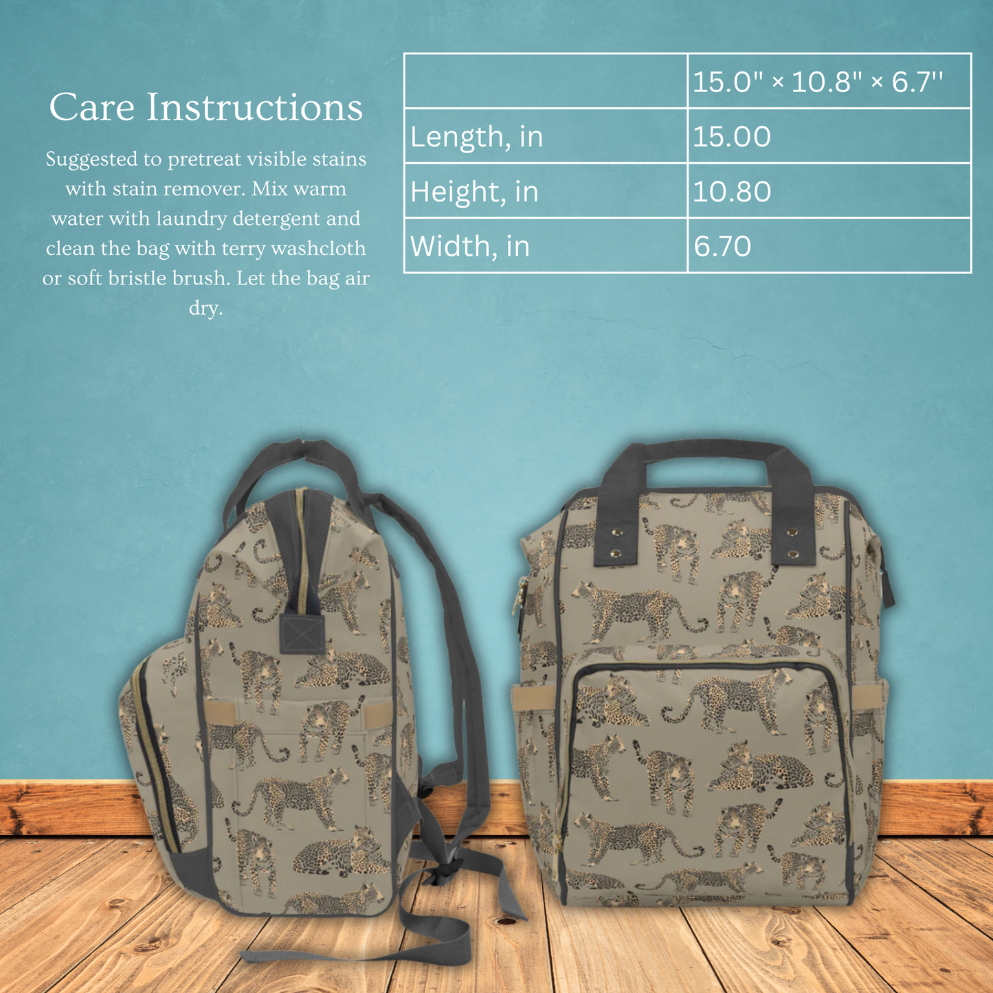 Leopards Multifunctional Diaper Backpack