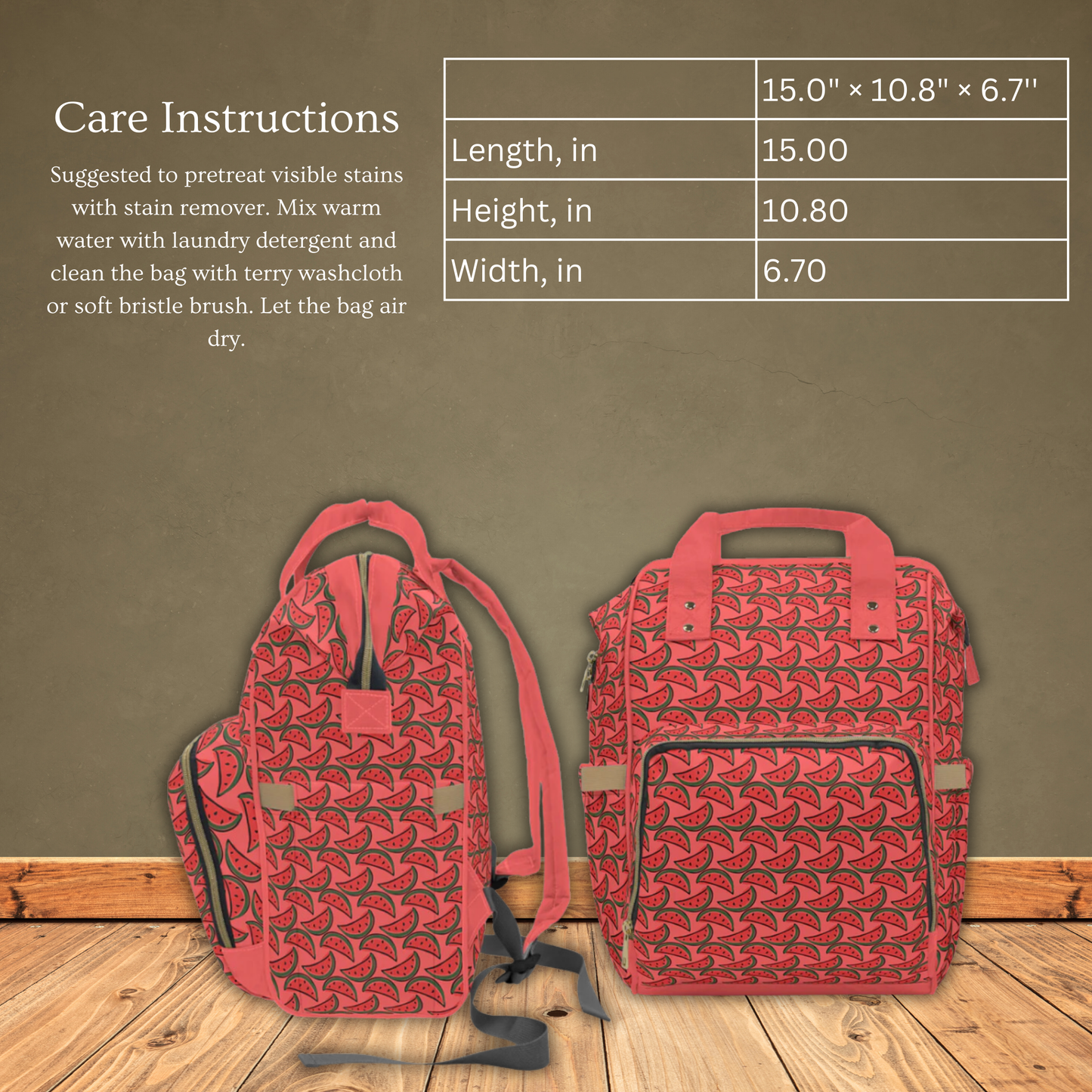Watermelon Multifunctional Diaper Backpack