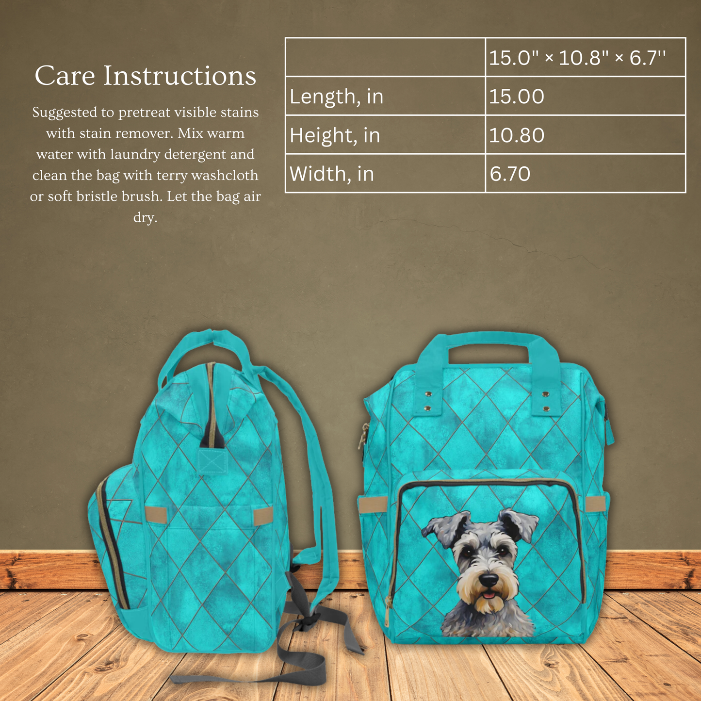 Miniature Schnauzer 2 Multifunctional Backpack