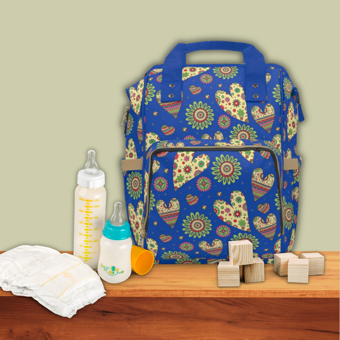 Happy Hearts Multifunctional Diaper Backpack