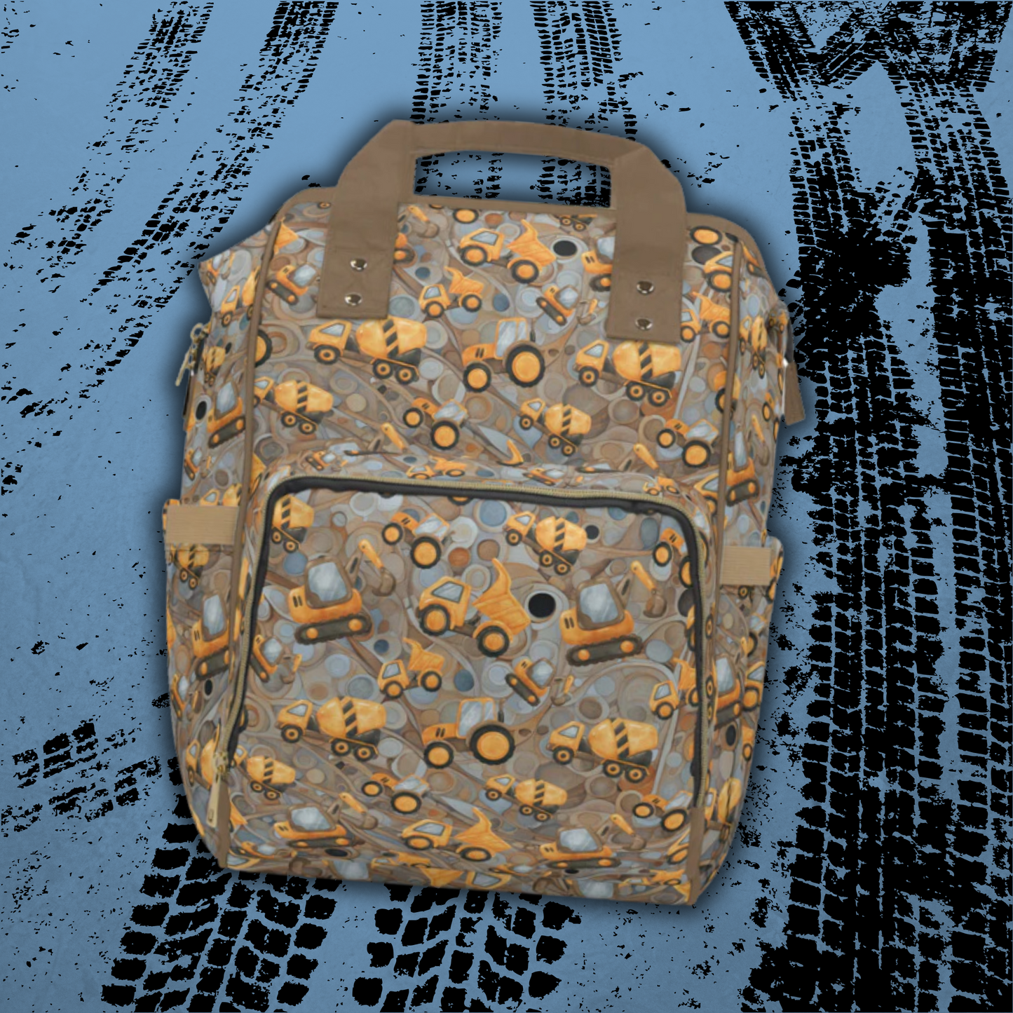 Construction Trucks Multifunctional Diaper Backpack