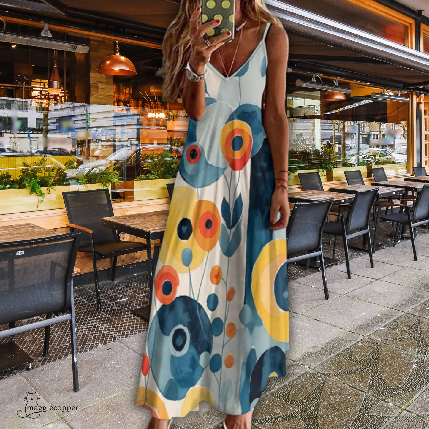 Willa Abstract Floral Women's Summer Fashion Slip Dress