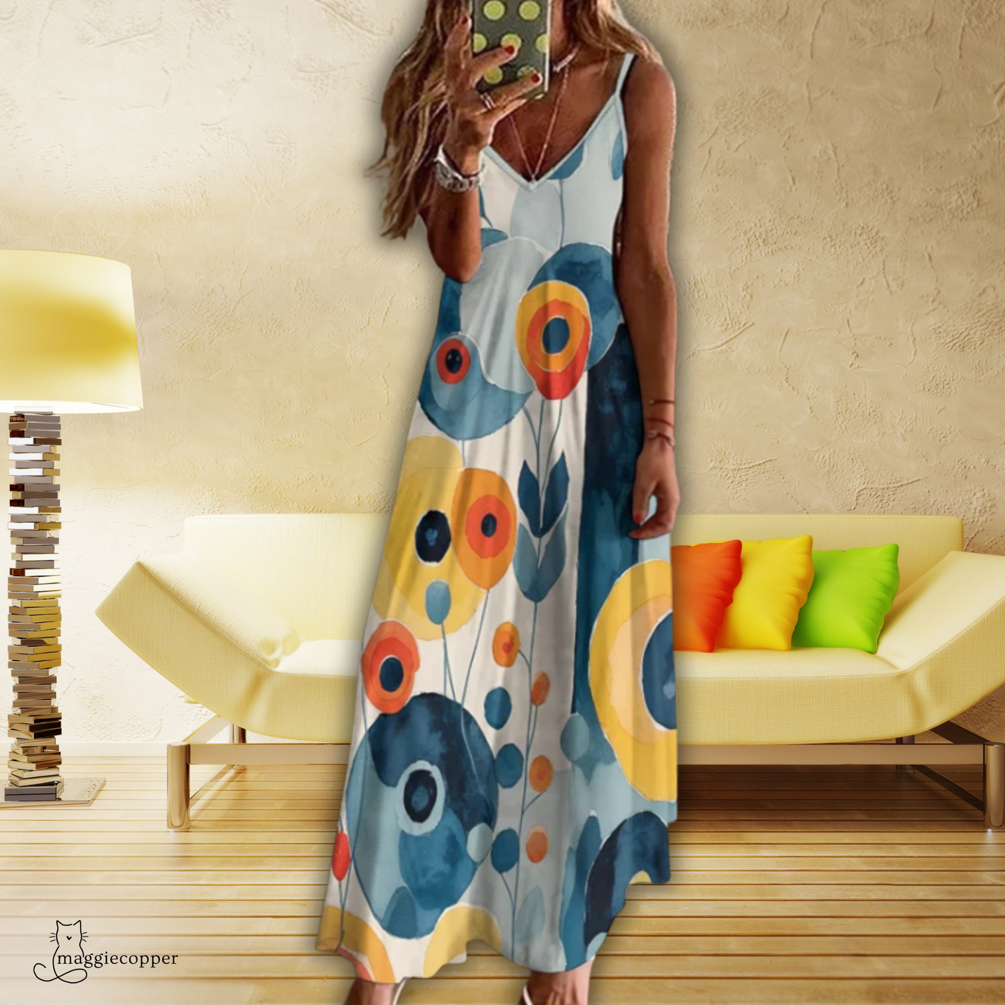 Willa Abstract Floral Women's Summer Fashion Slip Dress