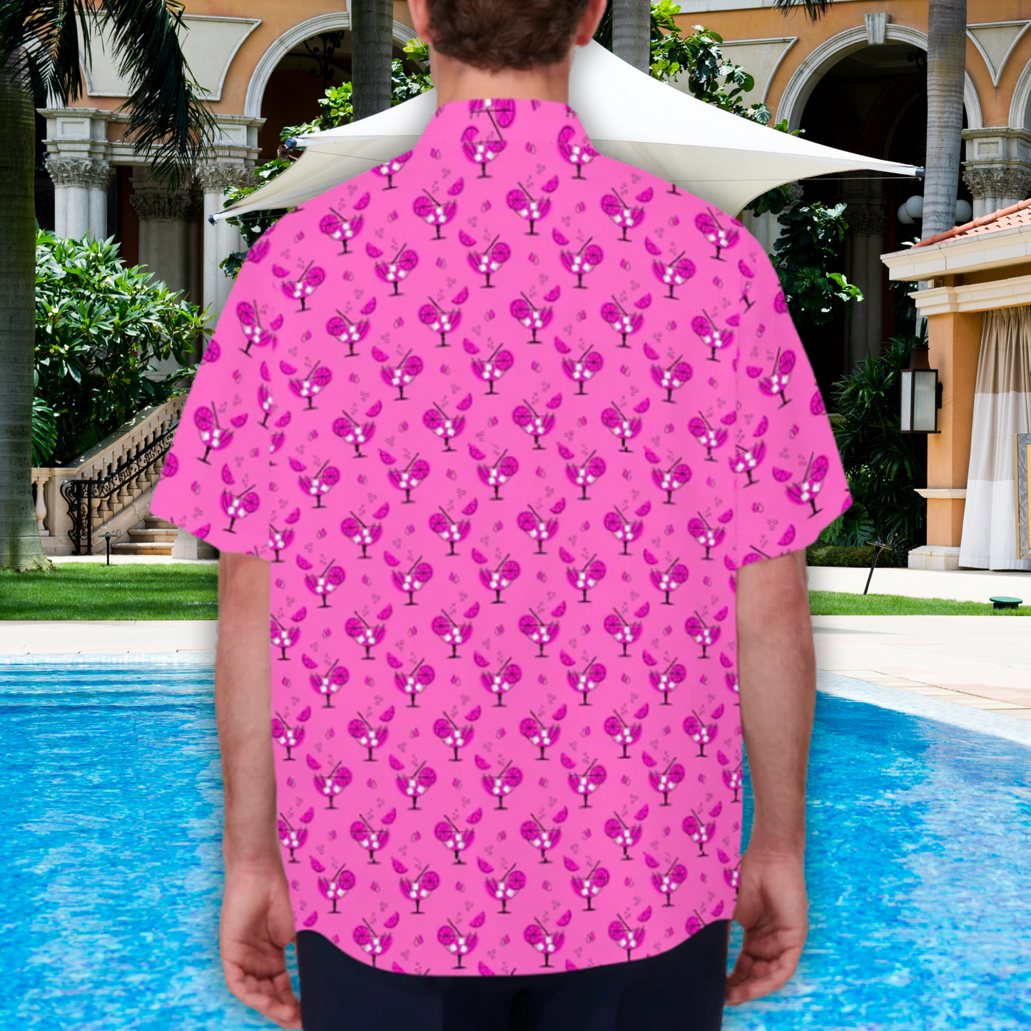 Cocktail Pink Men's Hawaiian Shirt