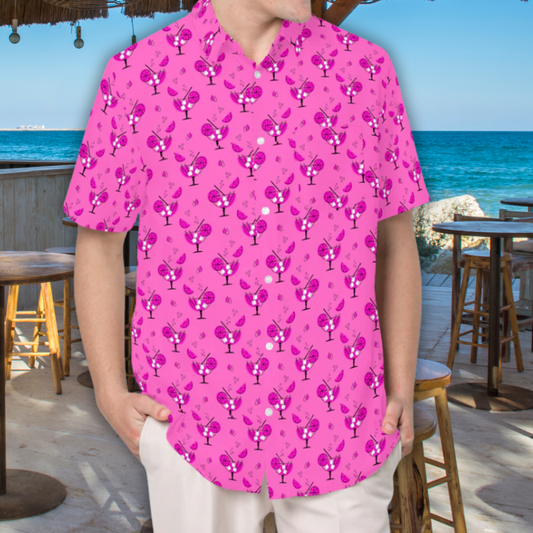 Cocktail Pink Men's Hawaiian Shirt