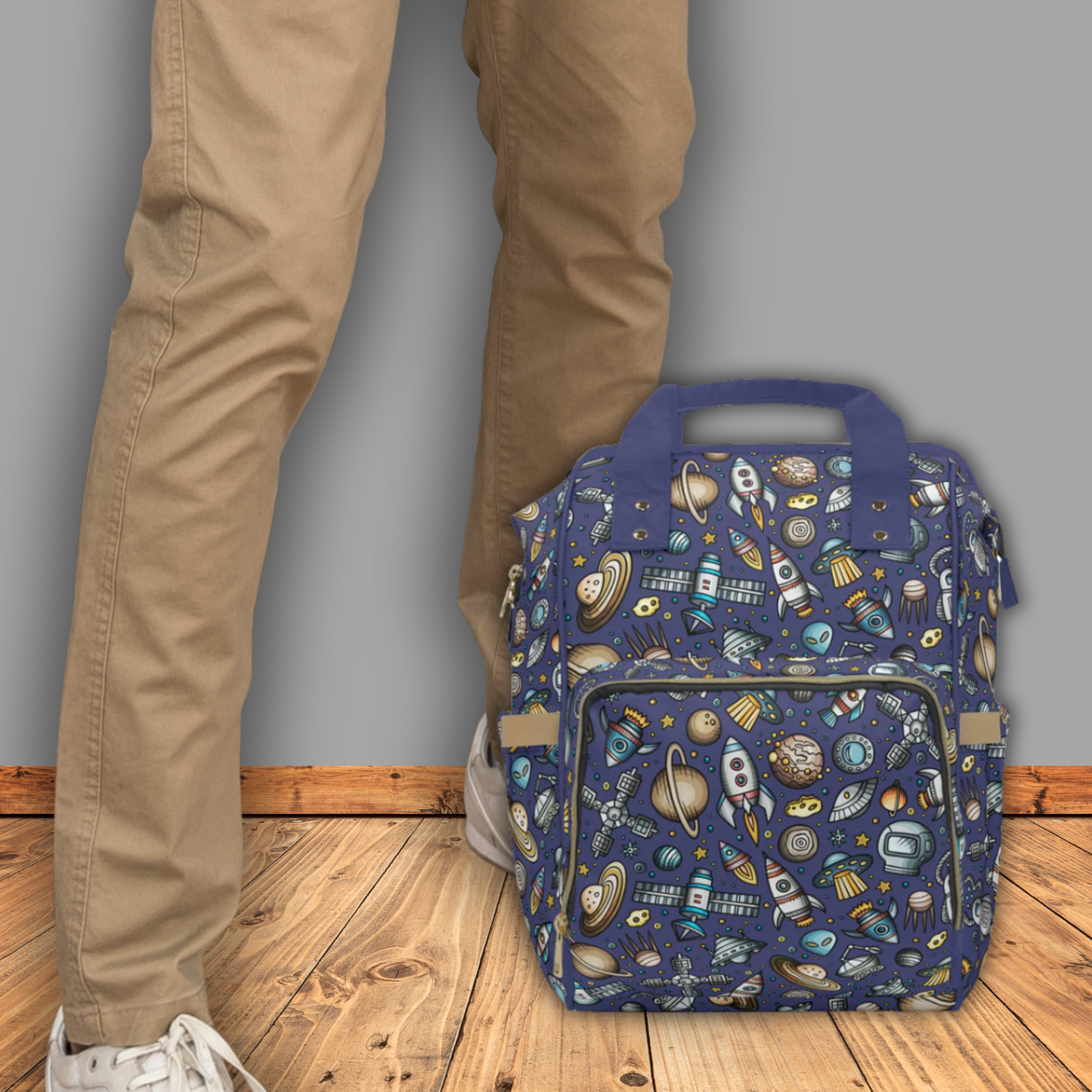 Outer Space Multifunctional Diaper Backpack