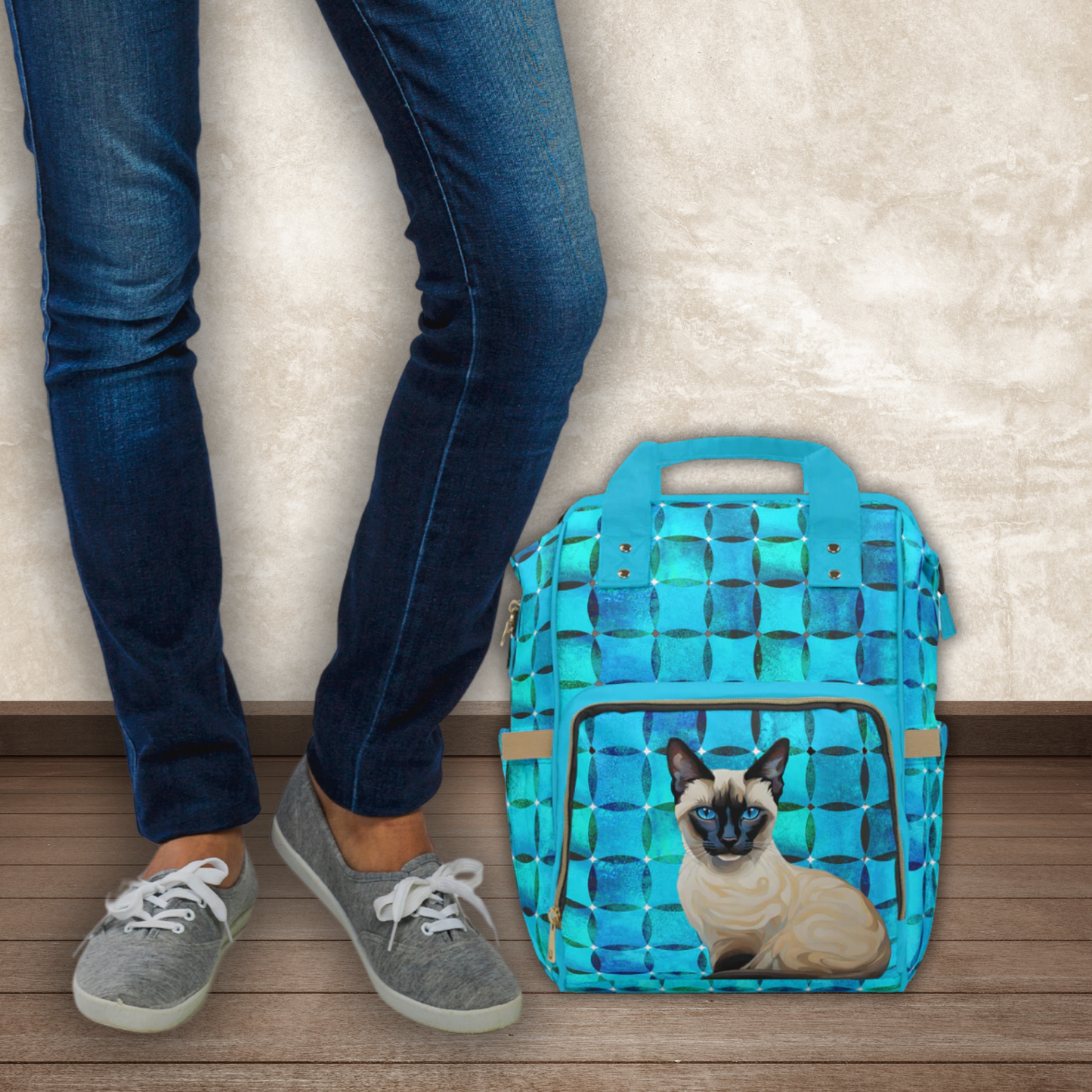 Siamese Cat Multifunctional  Backpack