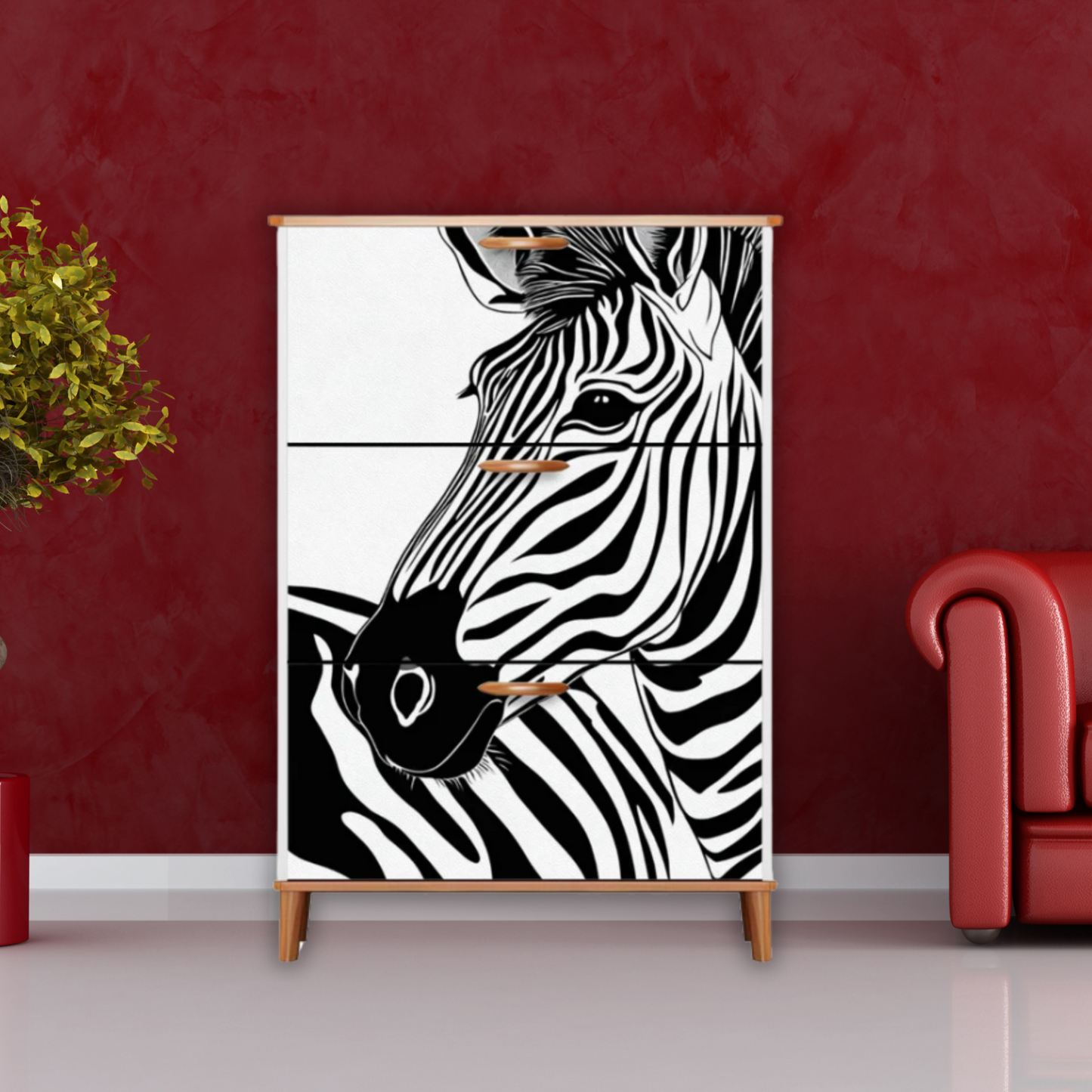 Zebra Shoe Cabinet (Made in USA)