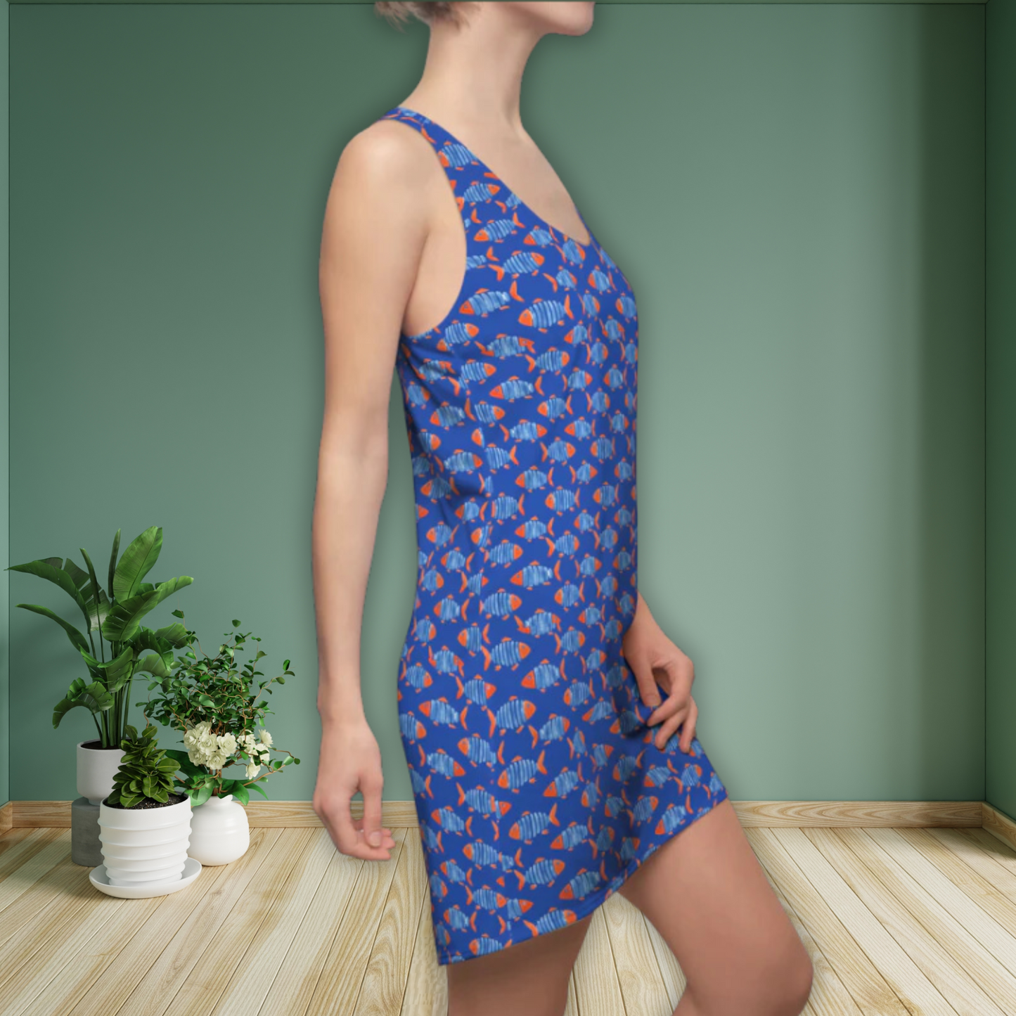 Fish Batik Women's  Racerback Dress
