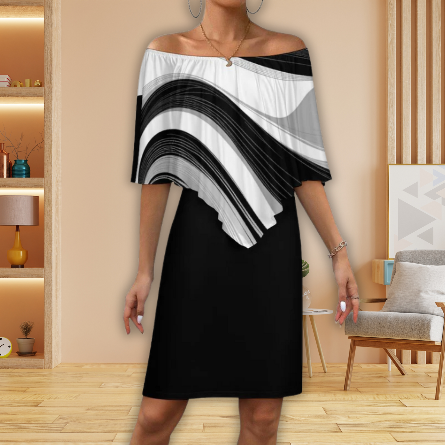 Gatsby Women's Off-shoulder Shawl Dress