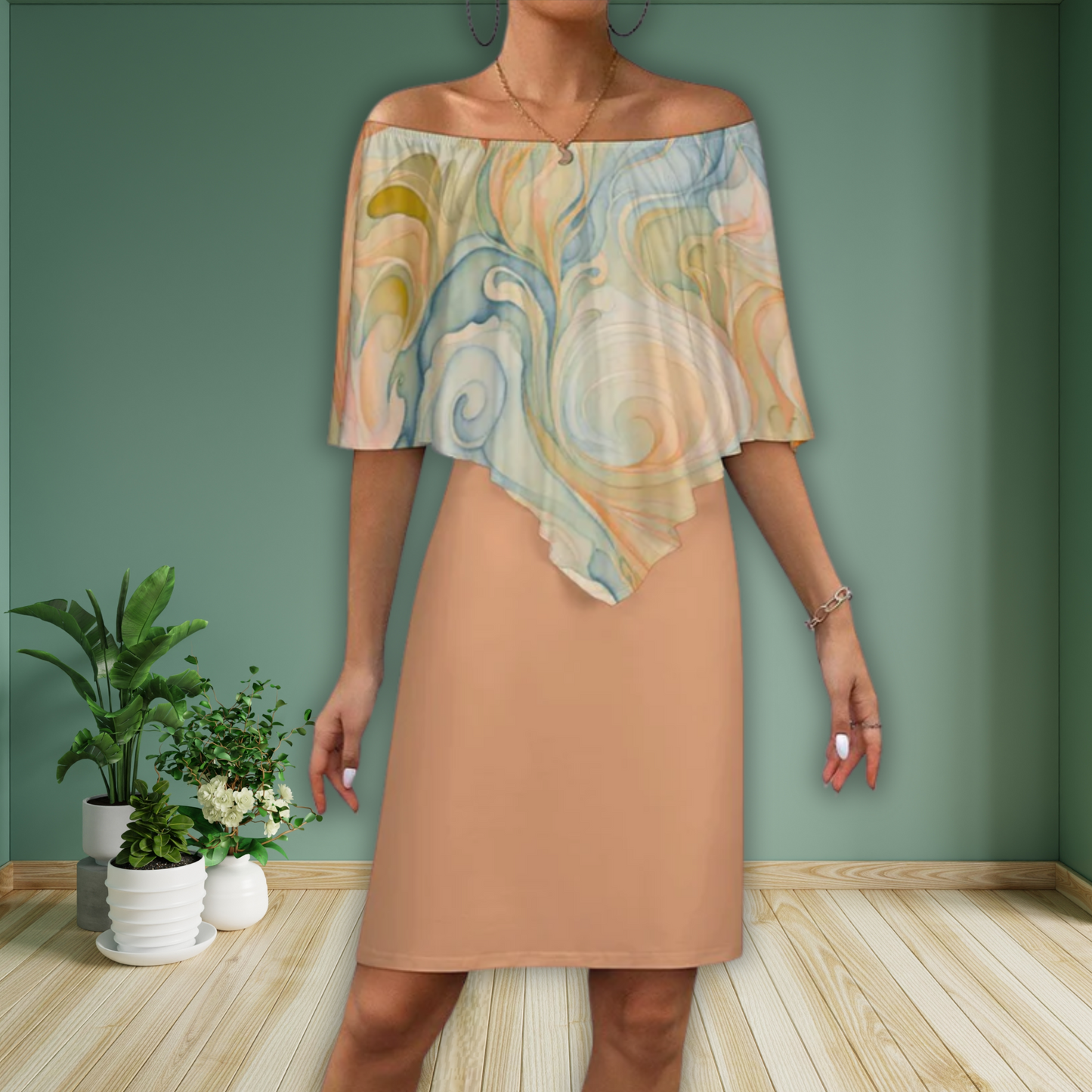 Diane Women's Off-shoulder Shawl Dress