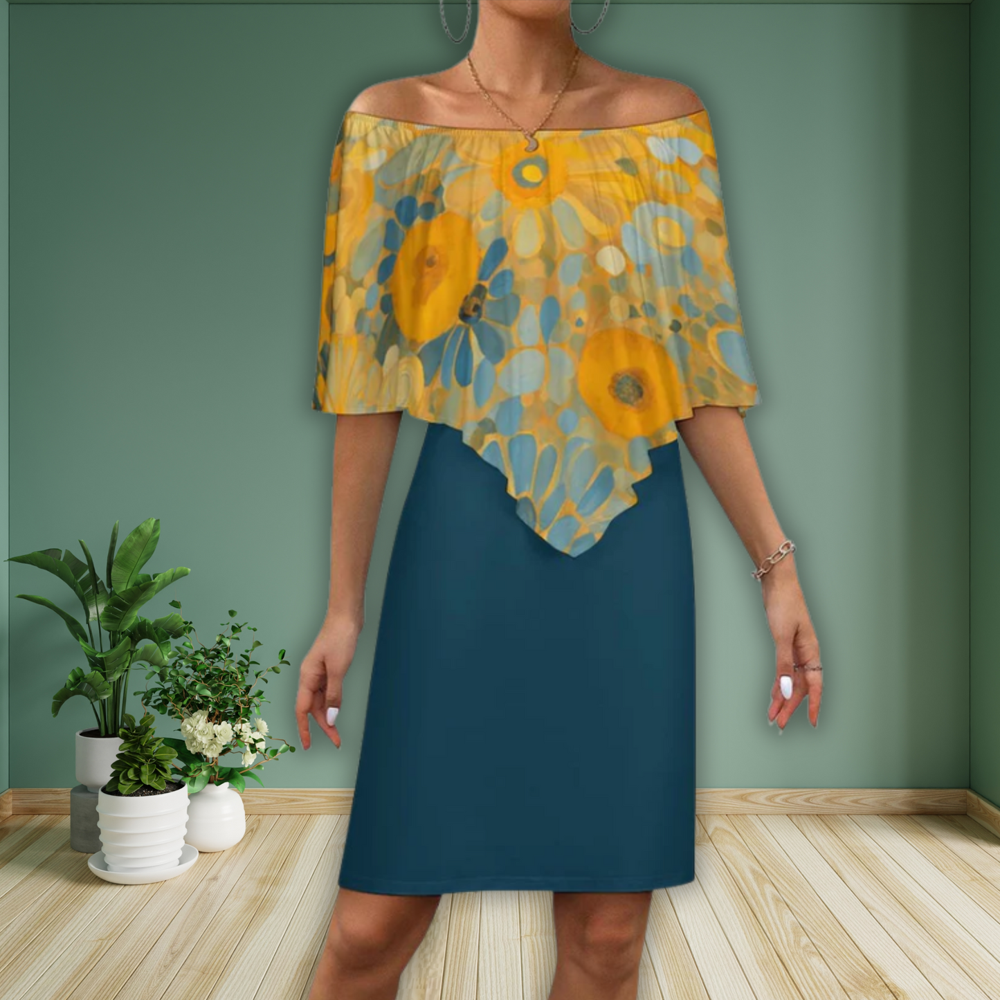 Belinda Women's Off-shoulder Shawl Dress