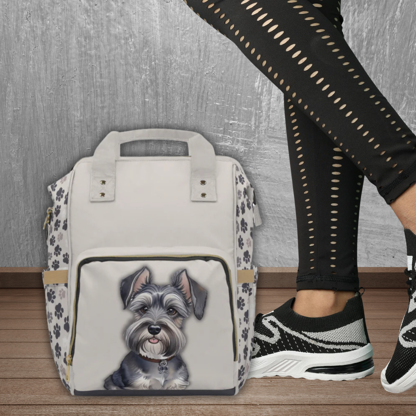 Miniature Schnauzer Multifunctional  Backpack