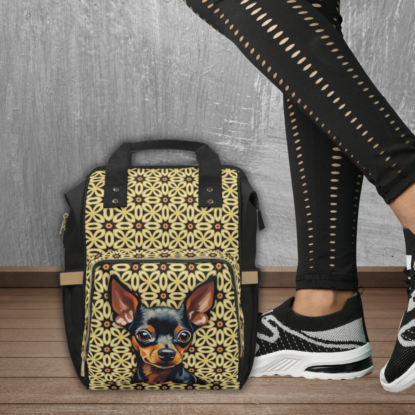 Miniature Doberman Pinscher Multifunctional  Backpack