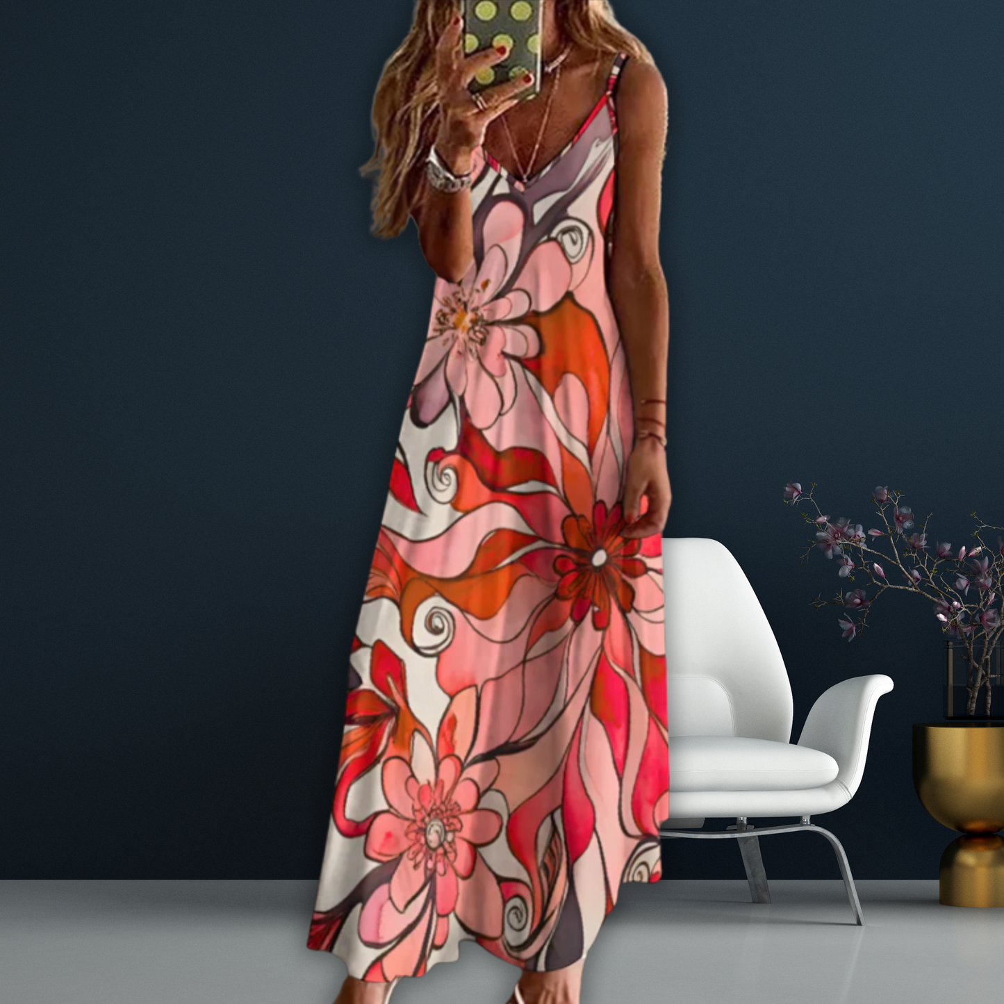 Aubrey Print Women's Summer Fashion Slip Dress