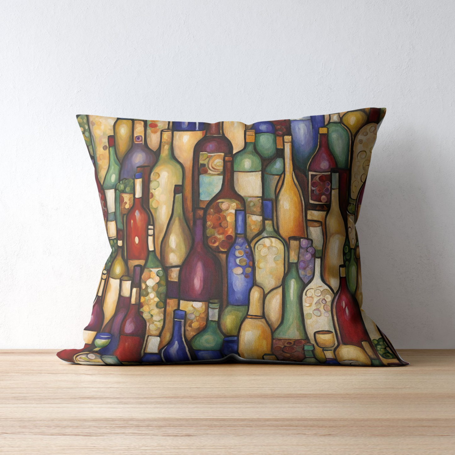 Vino Abstract Square Poly Canvas Pillowcase