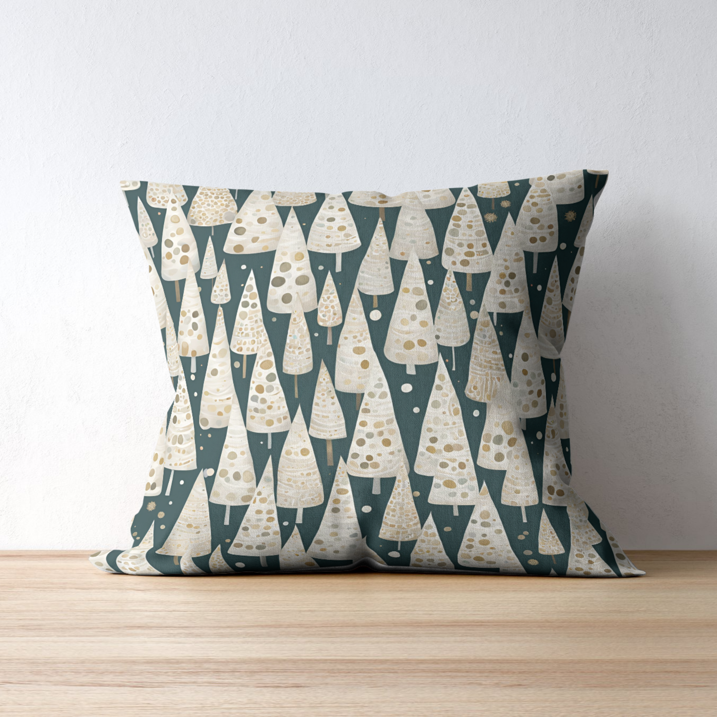 Tree Cones Square Poly Canvas Pillowcase