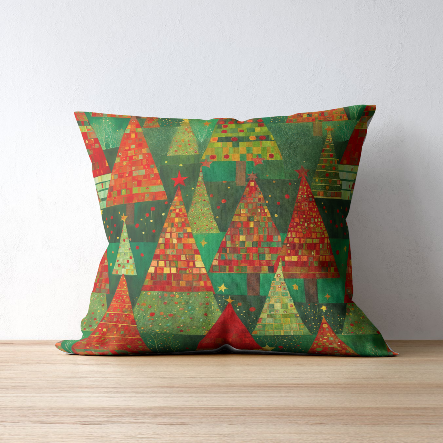 Christmas Tree Forest Square Poly Canvas Pillowcase