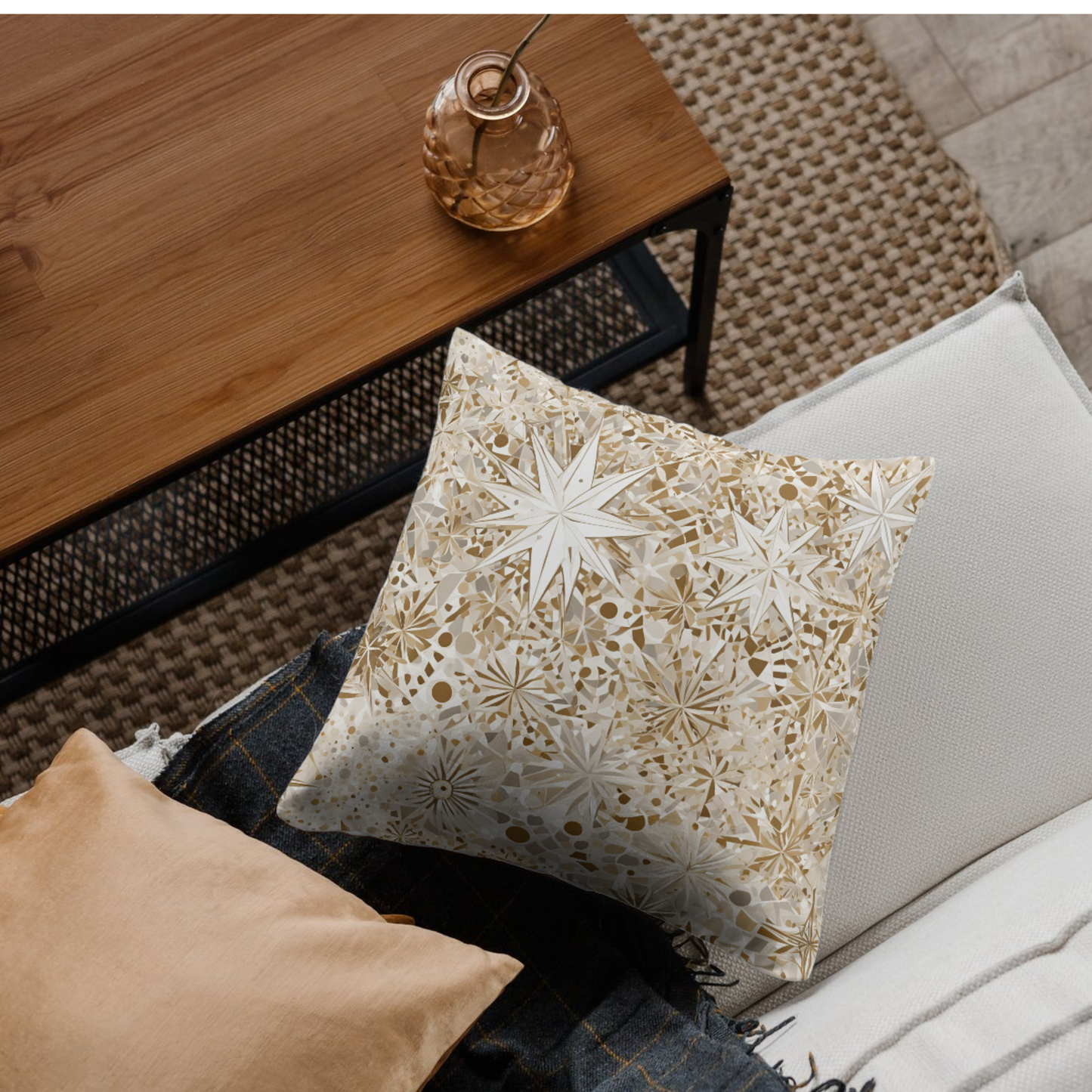 Fractured Stars Square Poly Canvas Pillowcase