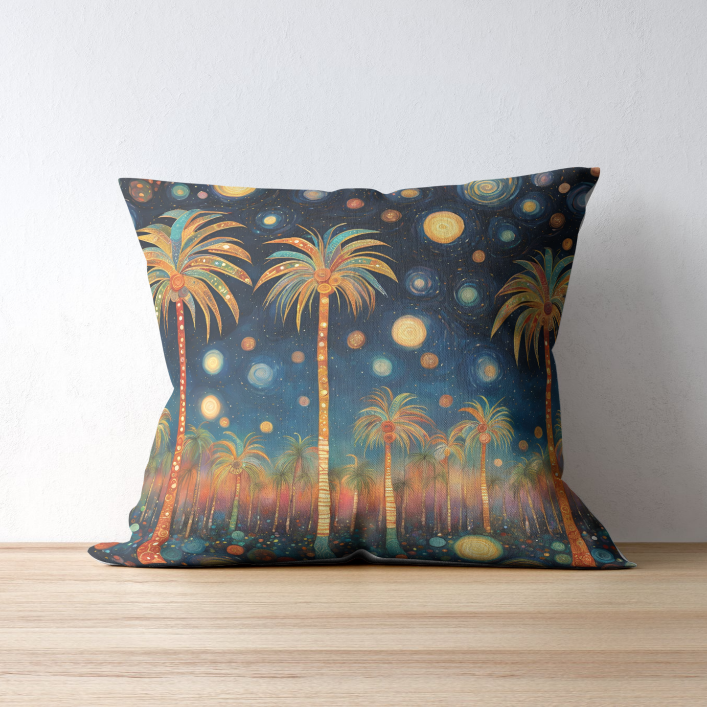 Palm Party Square Poly Canvas Pillowcase