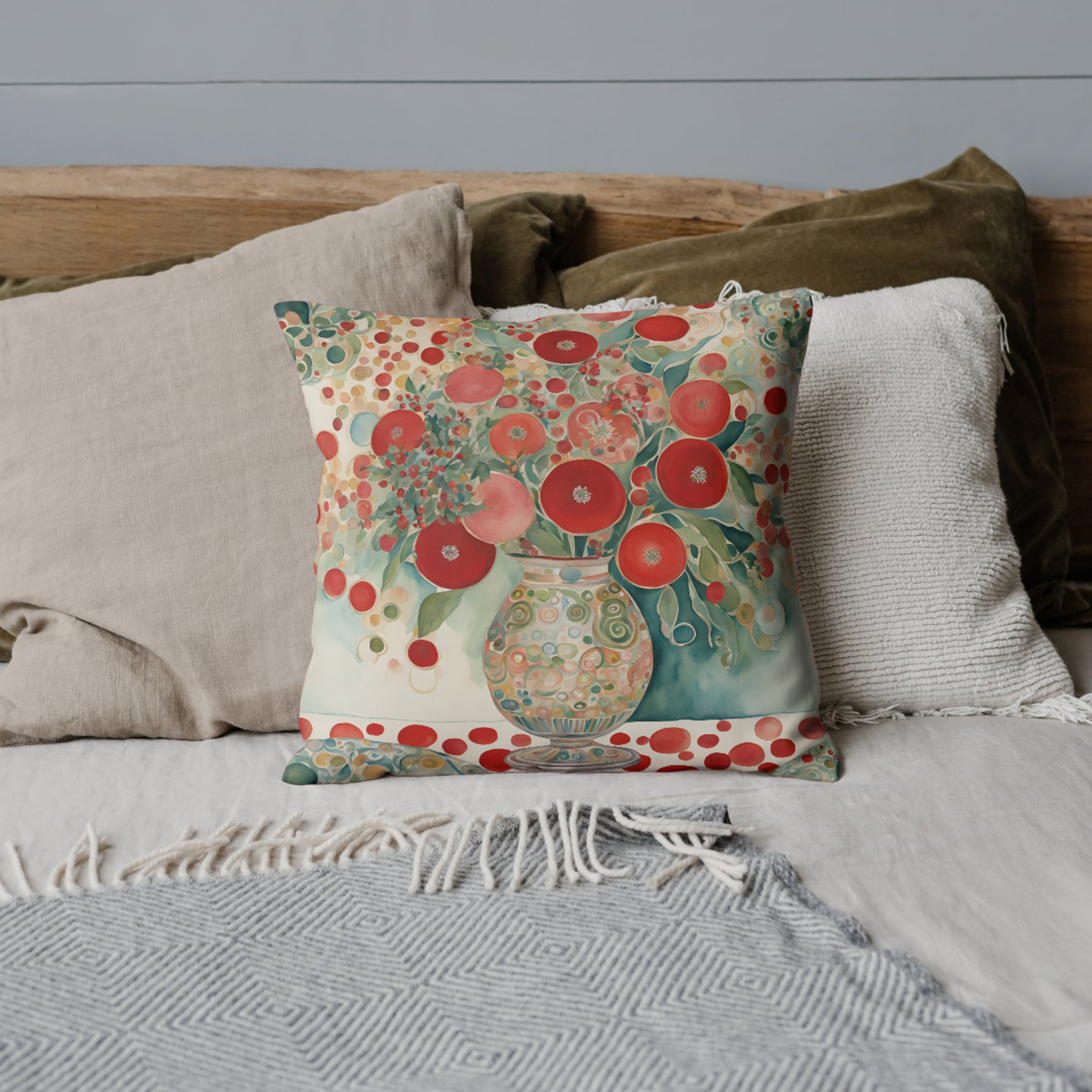 Chesney's Bouquet Square Poly Canvas Pillowcase