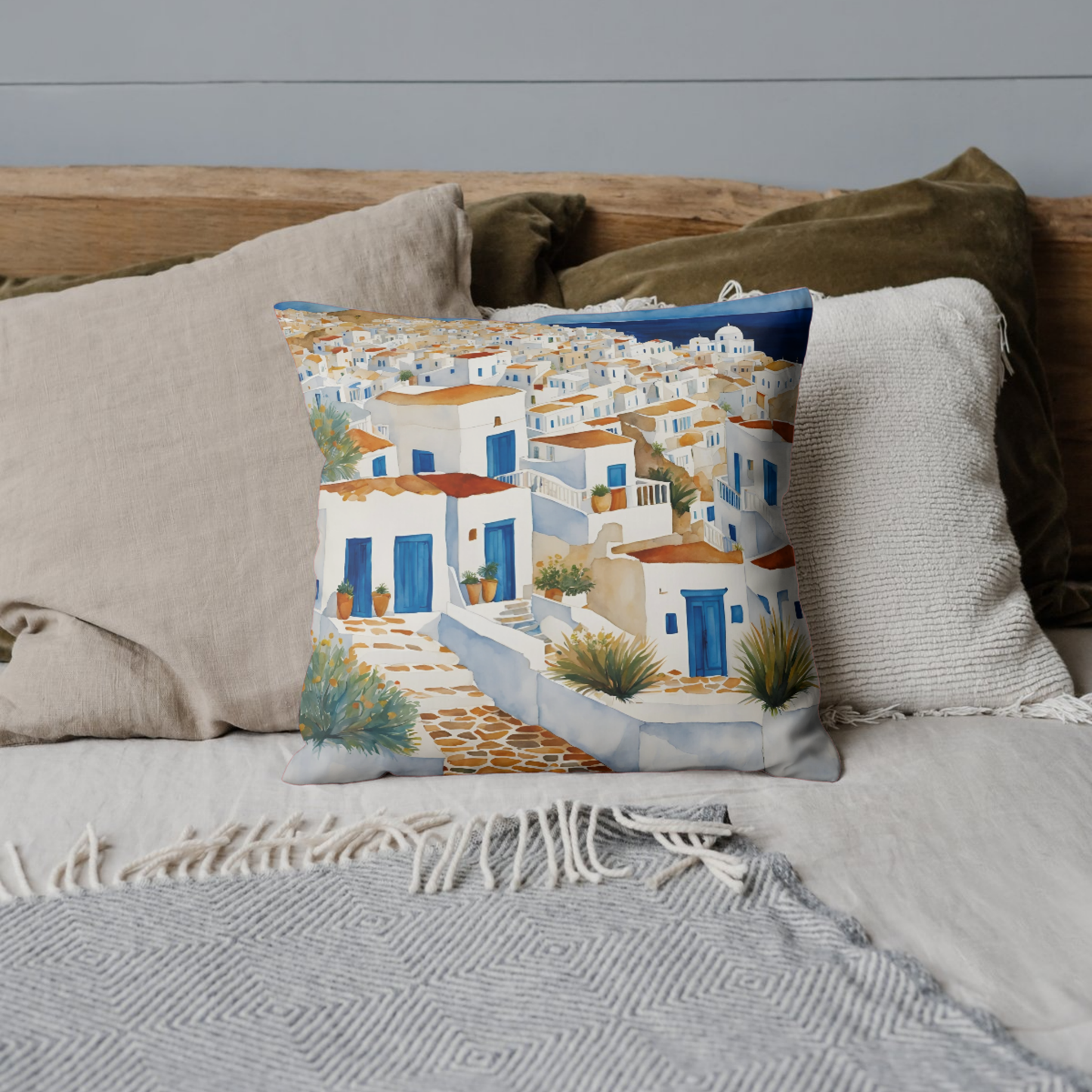 It's Greek Square Poly Canvas Pillowcase