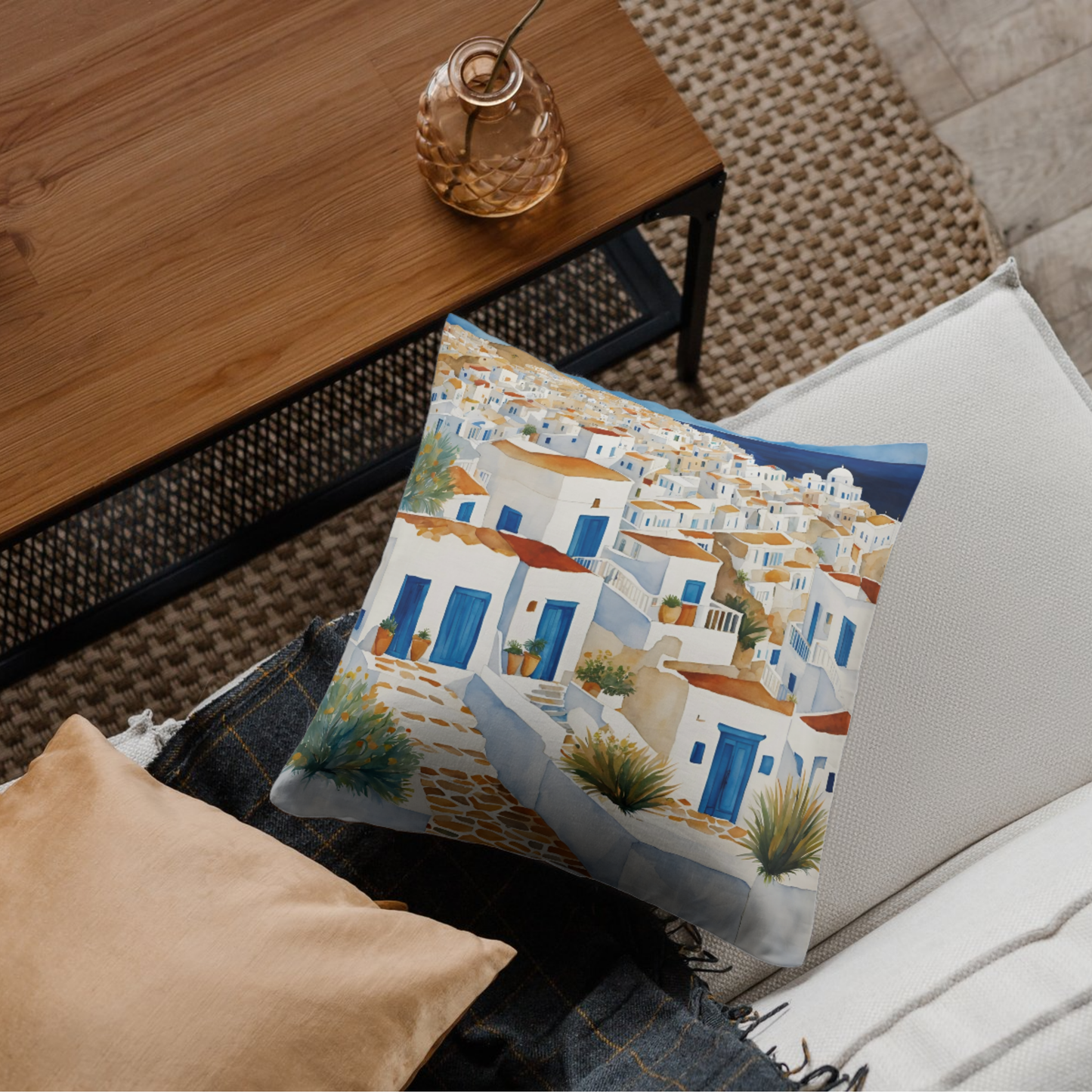 It's Greek Square Poly Canvas Pillowcase